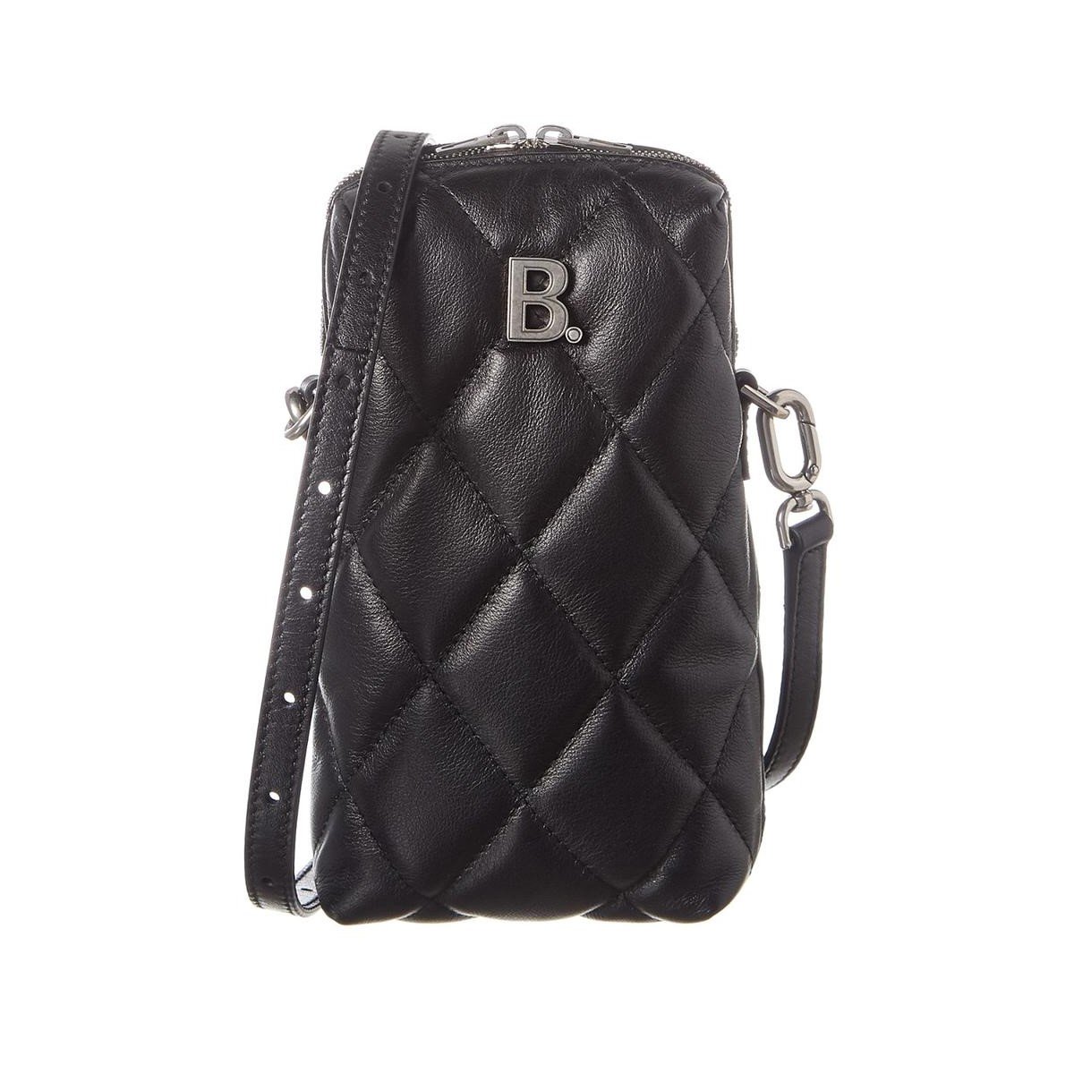 Balenciaga Touch Black Nappa Leather Quilted Puffy Bag