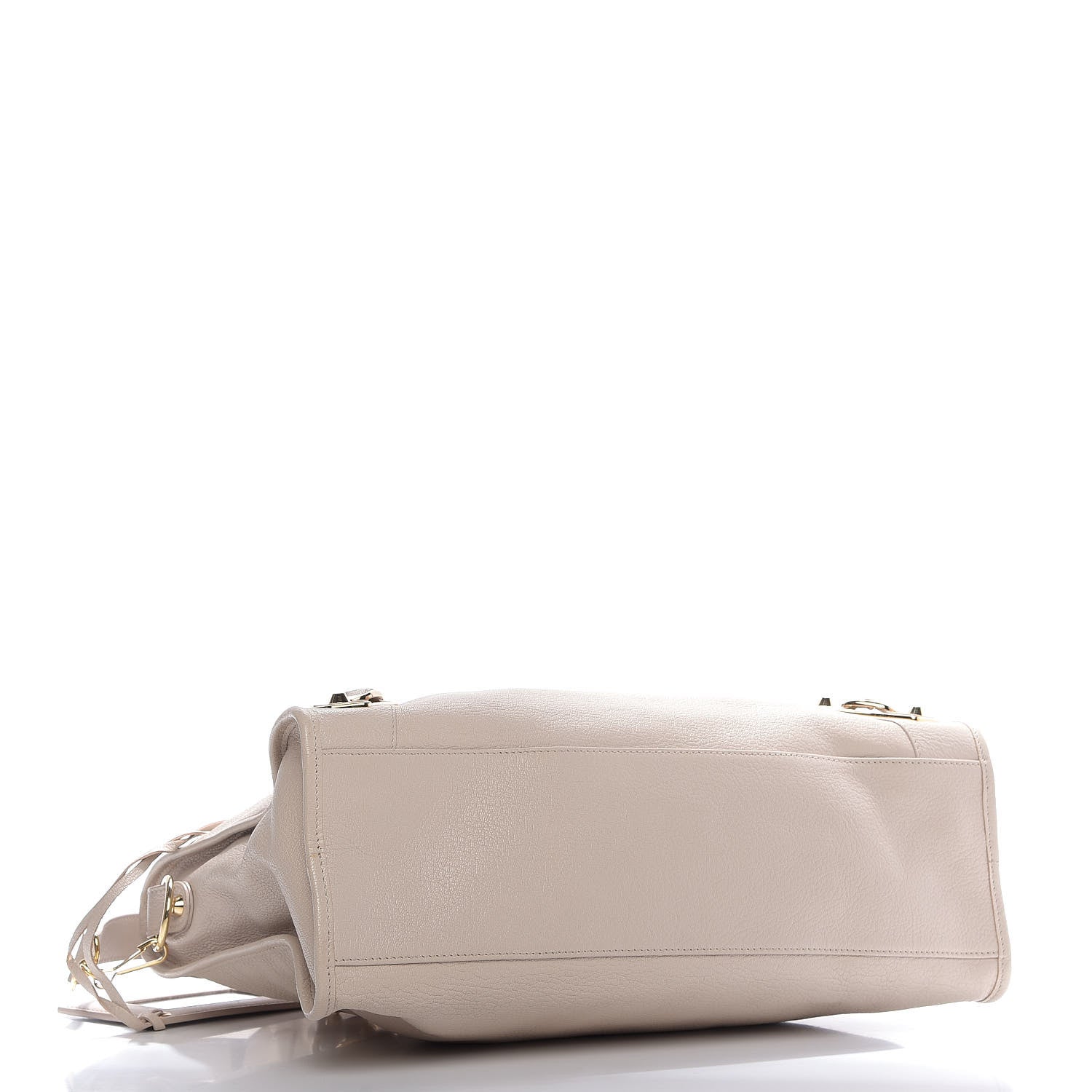 Balenciaga City Praline Beige Shiny Goat Leather Shoulder Bag