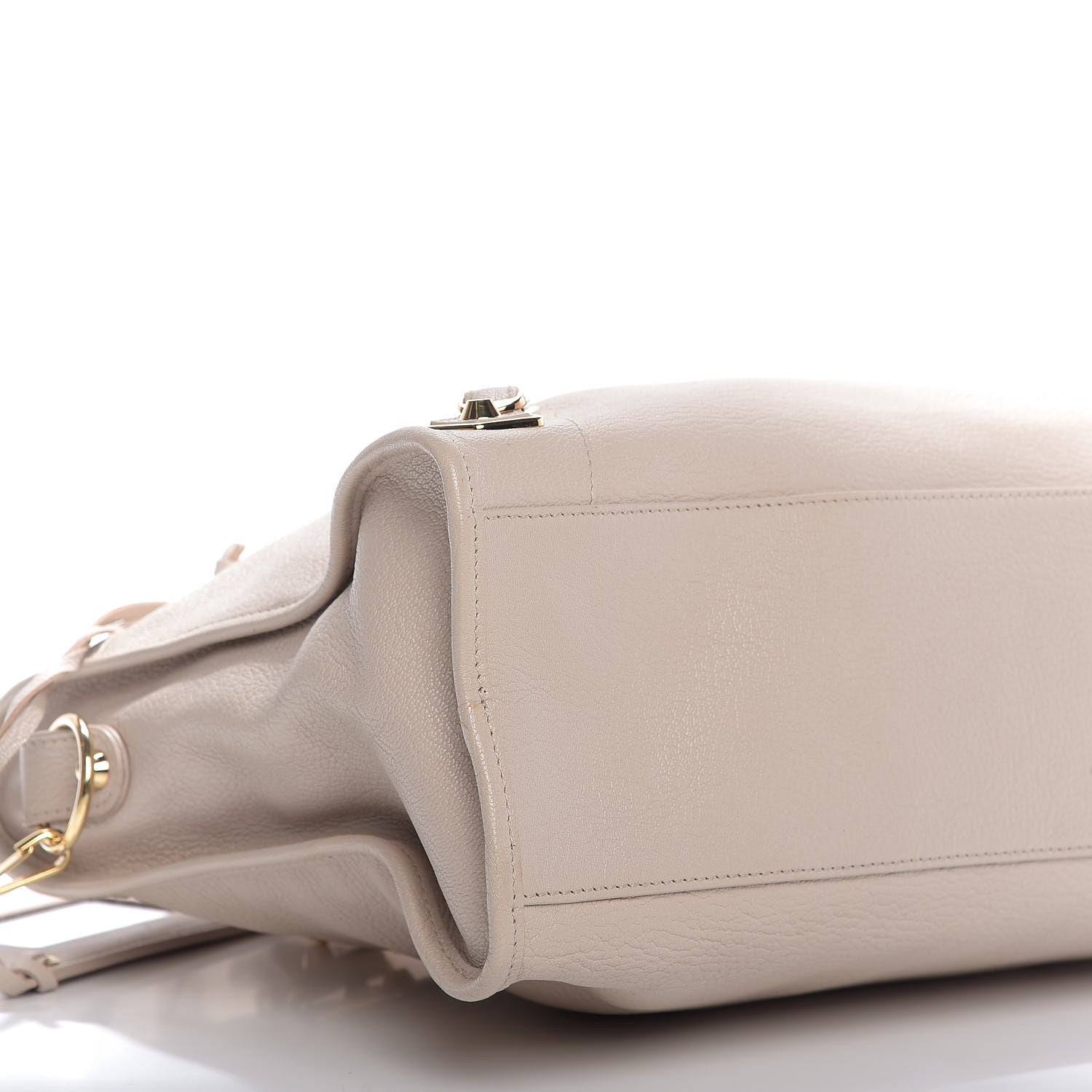 Balenciaga City Praline Beige Shiny Goat Leather Shoulder Bag