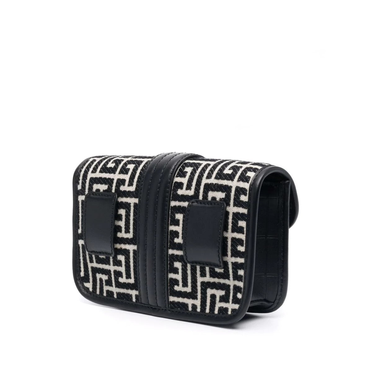 Balmain 1945 Monogram Jacquard Belt Bag Black White