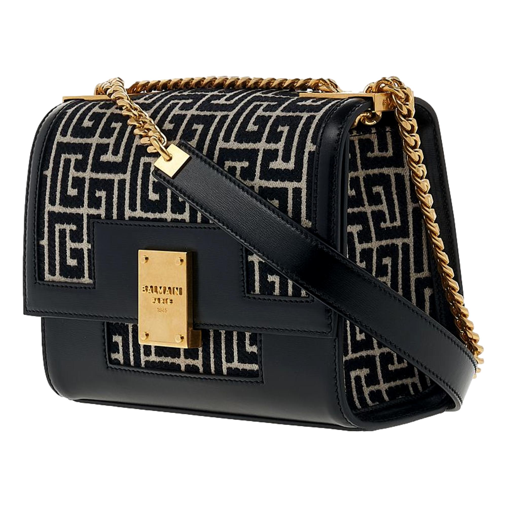 Balmain 1945 Monogram Jacquard Shoulder Bag