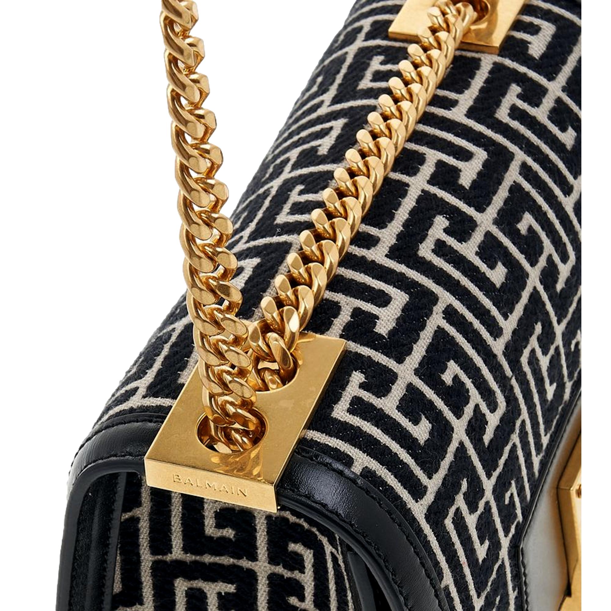 Balmain 1945 Monogram Jacquard Shoulder Bag