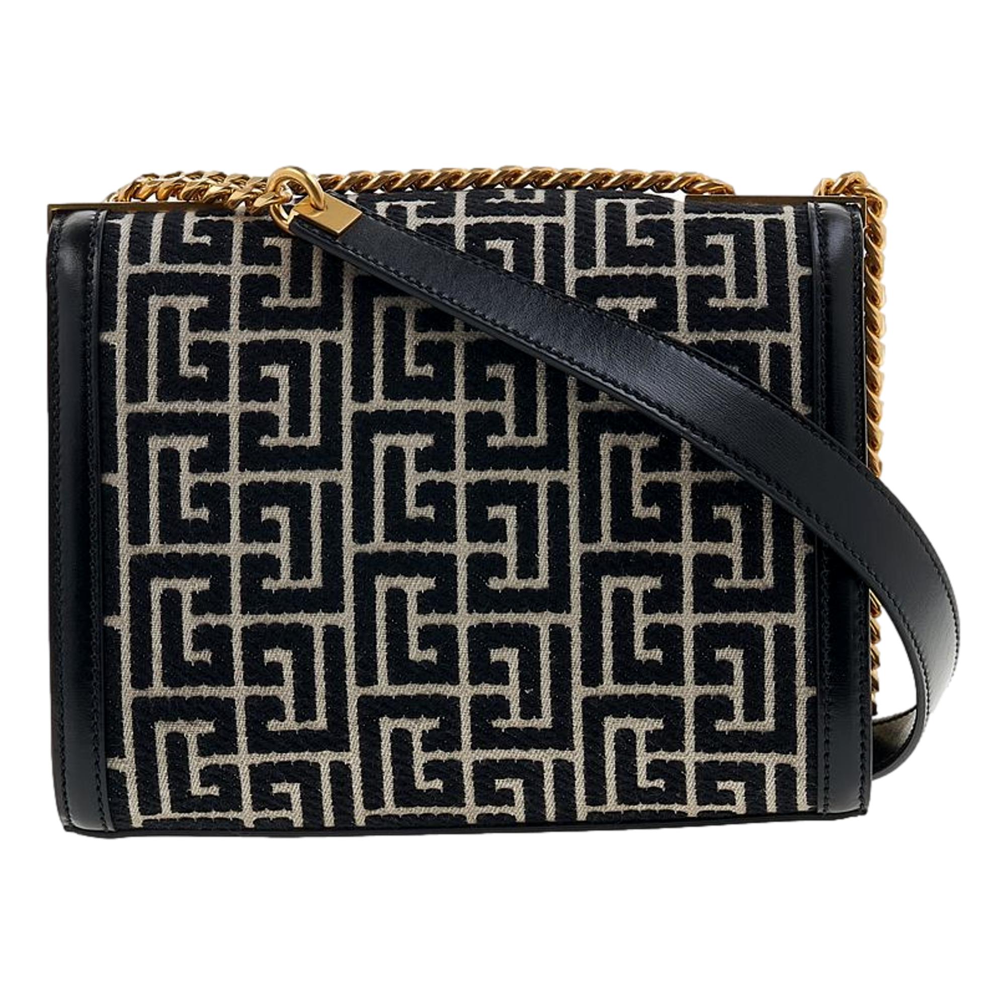 Balmain 1945 Monogram Jacquard Shoulder Bag