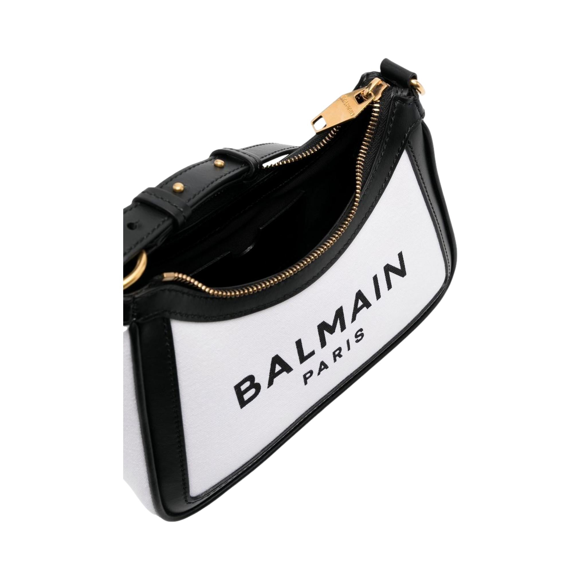 Balmain B-Army 26 Ivory Canvas Shoulder Bag