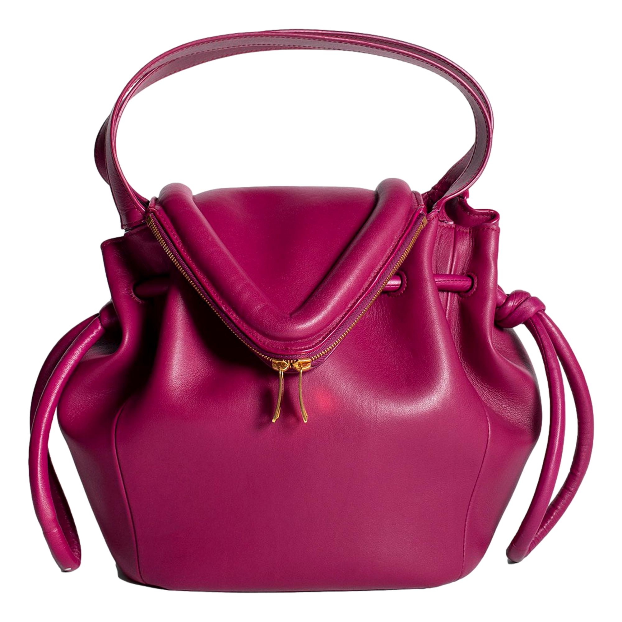 Bottega Veneta Beak Cinnabar Calfskin Shoulder Bag