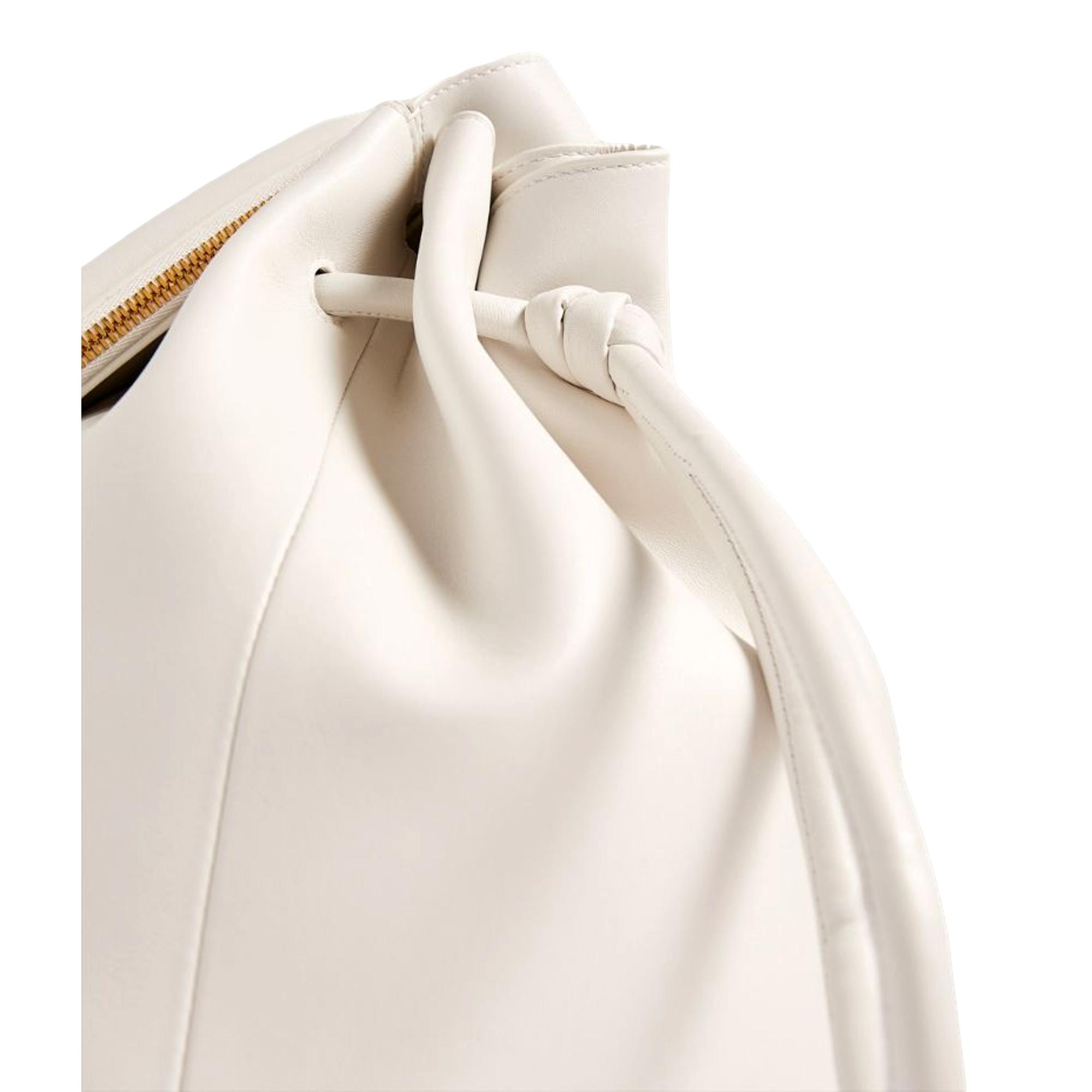 Bottega Veneta Beak Large Ivory Calfskin Shoulder Bag