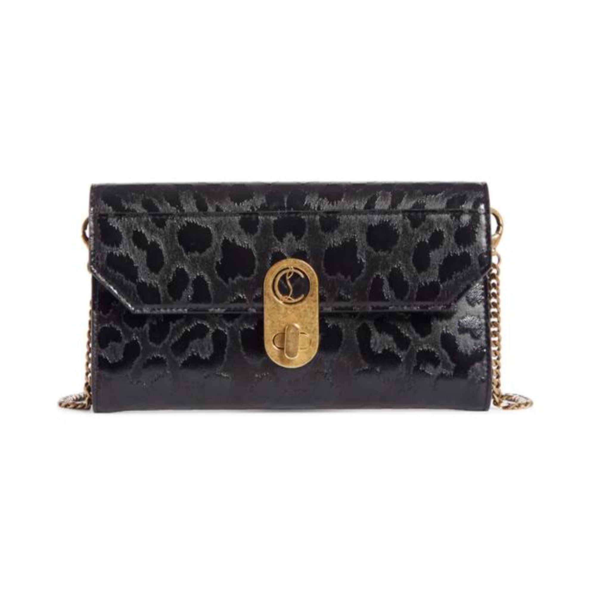 Christian Louboutin Elisa Black Leopard Paris Convertible Belt Bag