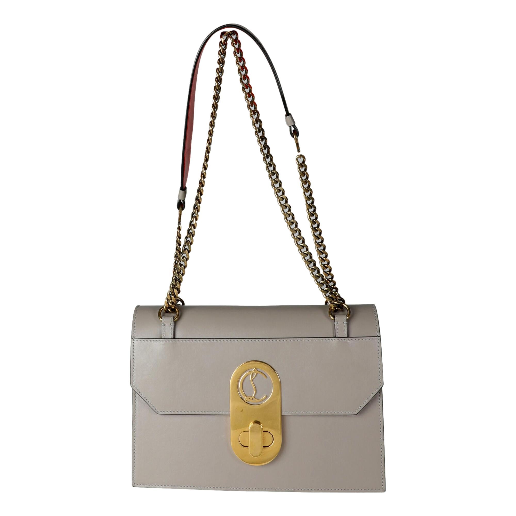 Christian Louboutin Elisa Large Fume Grey Calf Paris Bag