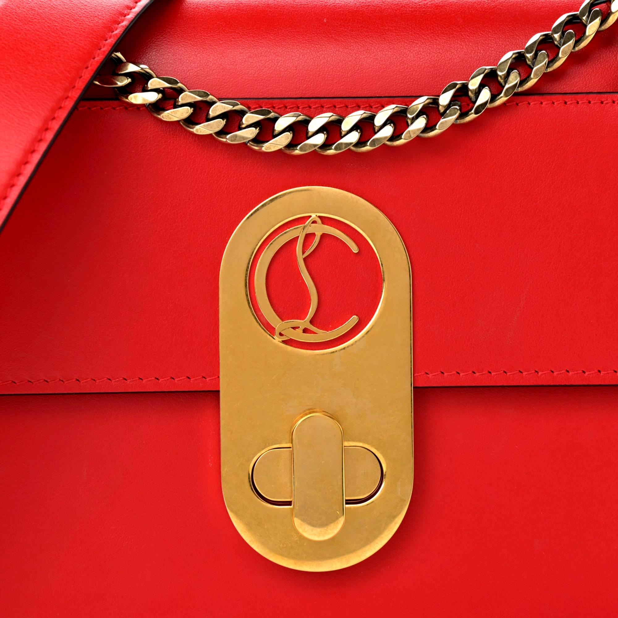 Christian Louboutin Elisa Large Red Calf Paris Bag