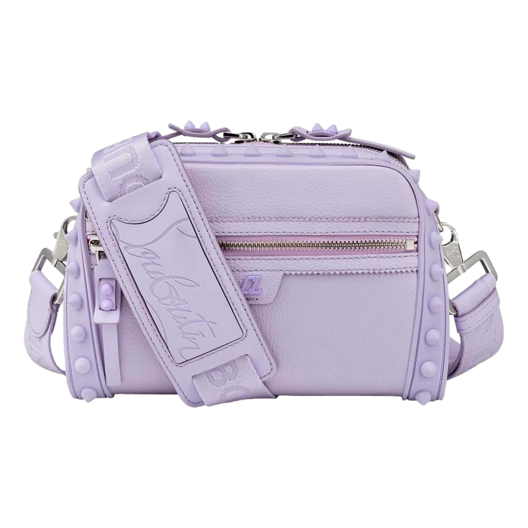 Christian Louboutin Loubitown Lilac Studded Leather Crossbody