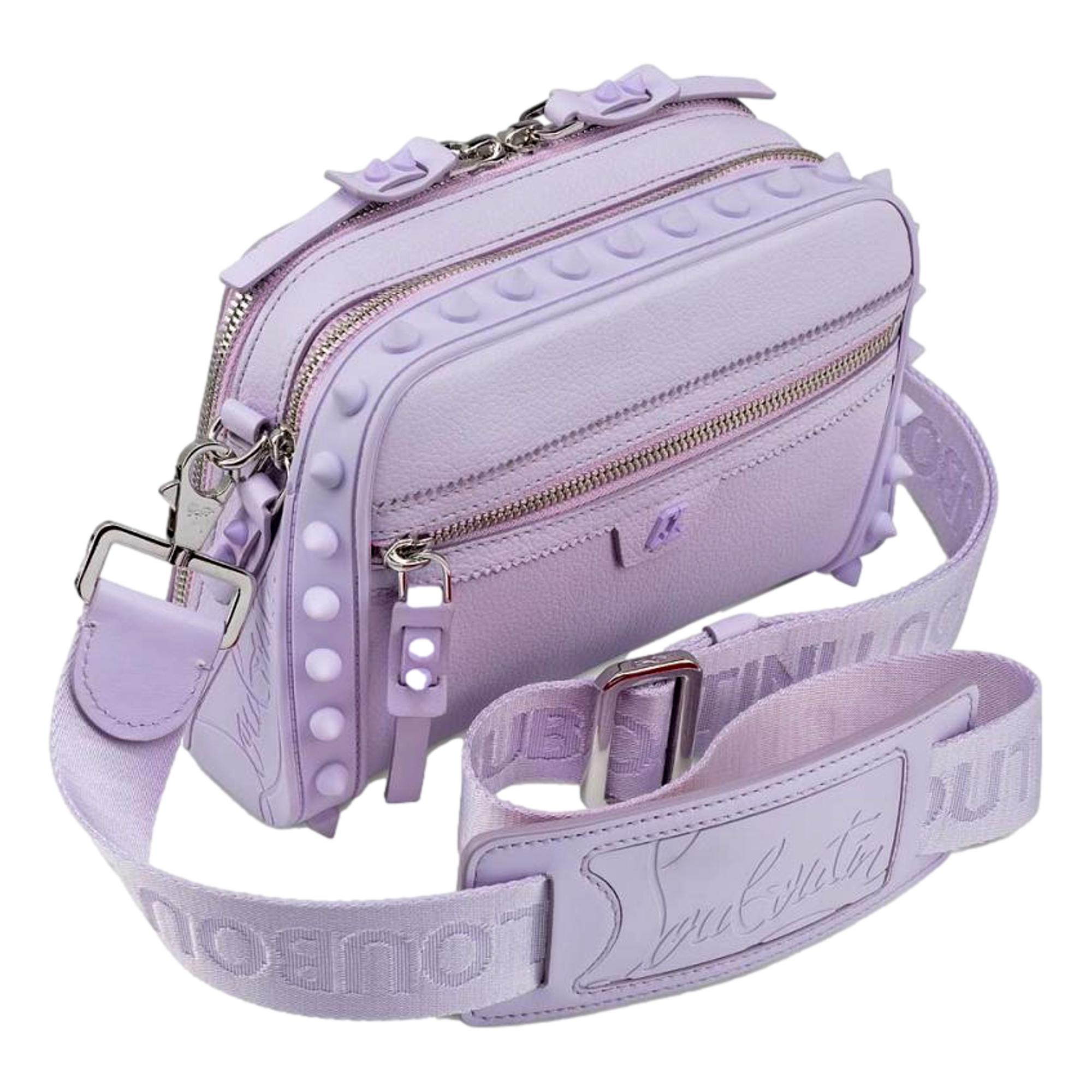 Christian Louboutin Loubitown Lilac Studded Leather Crossbody