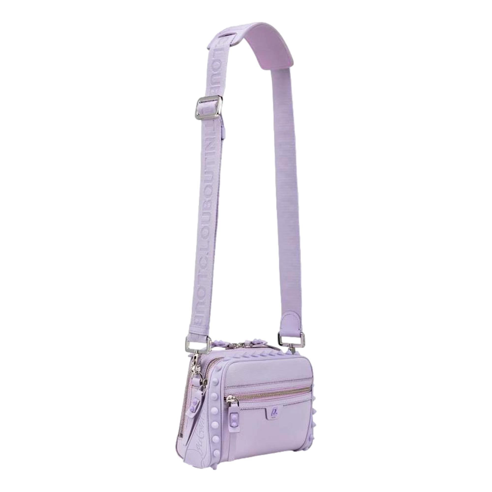 Christian Louboutin Loubitown Lilac Studded Leather Crossbody