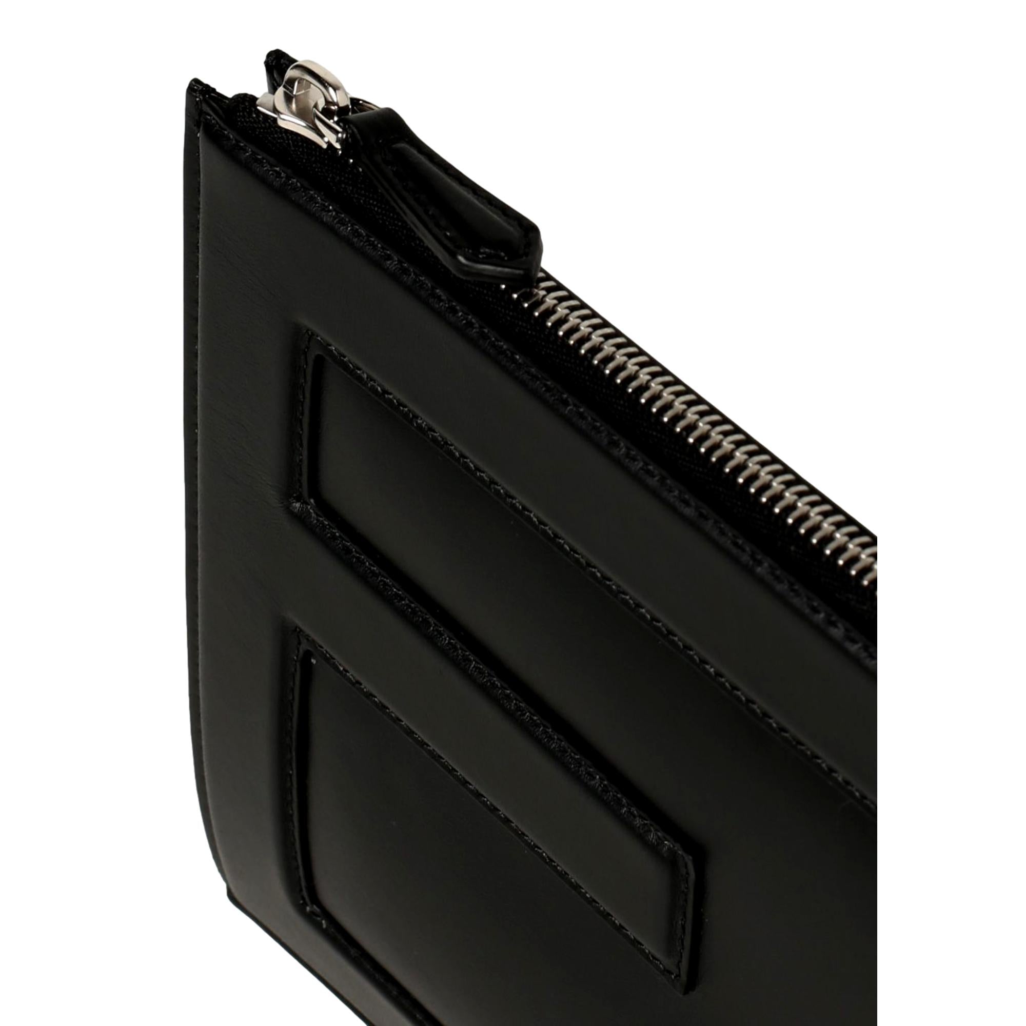 Fendi Baguette Black Calf Leather Embossed Clutch