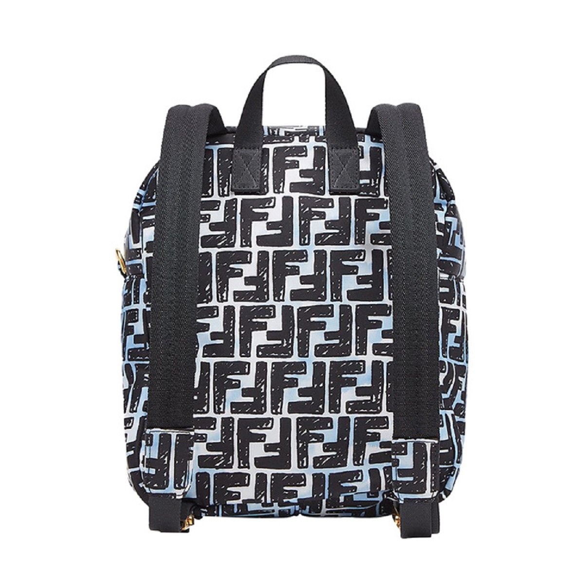 Fendi FF 1974 Print Baguette Blue Nylon Backpack Bag