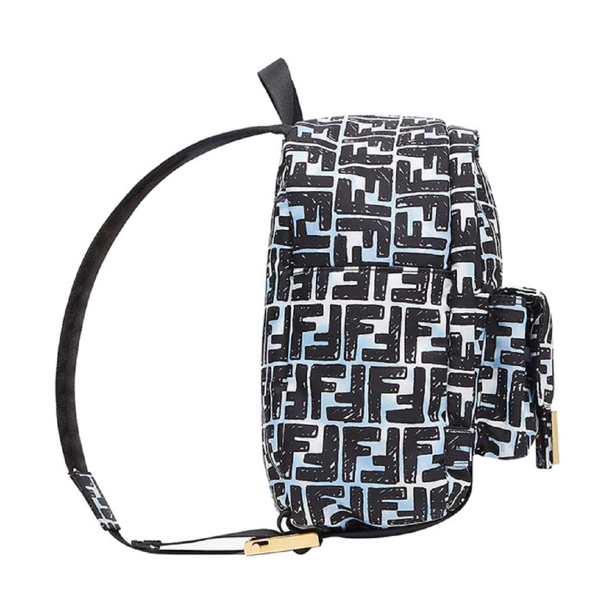 Fendi FF 1974 Print Baguette Blue Nylon Backpack Bag