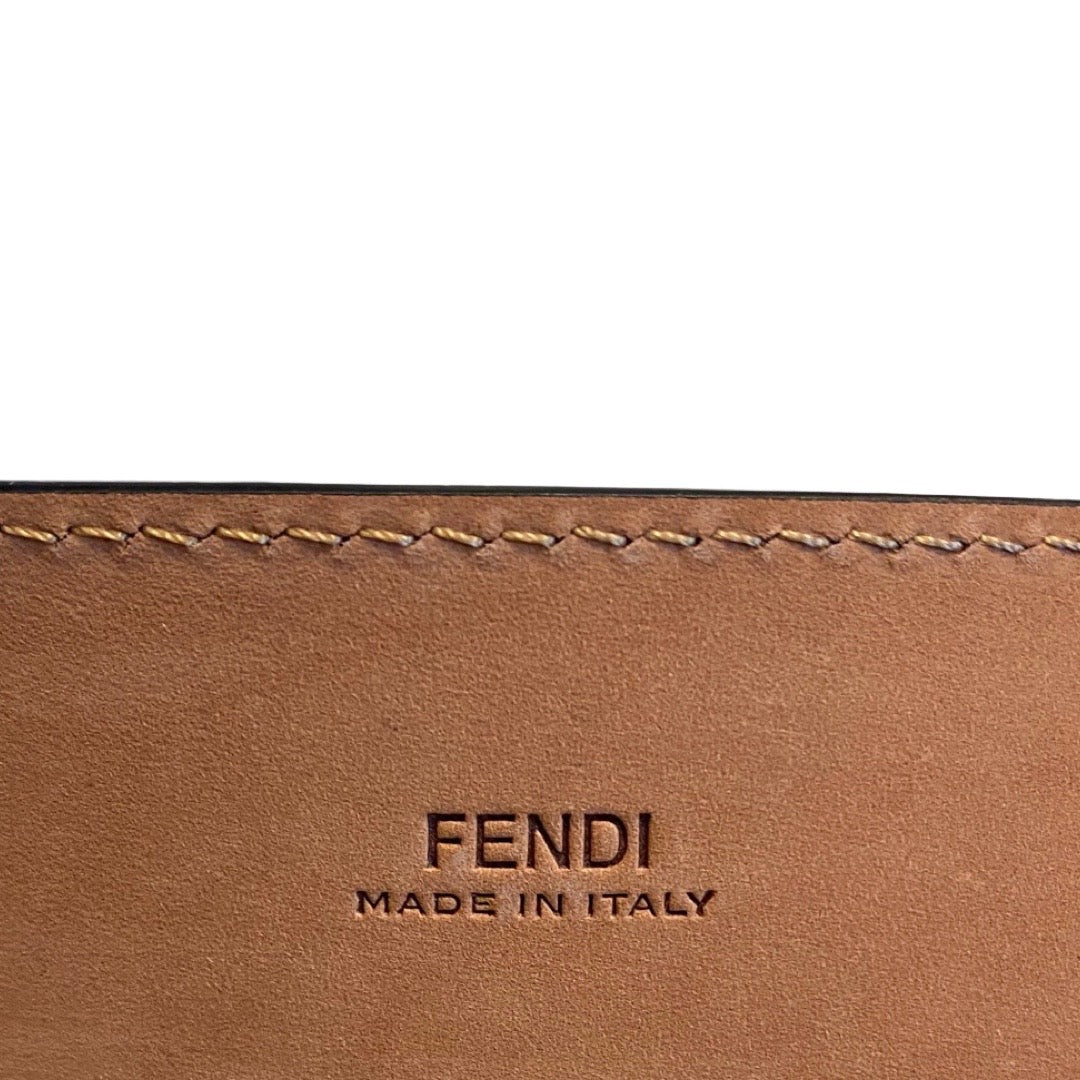 Fendi Black Smooth Calf Leather Gold Logo Buckle 95