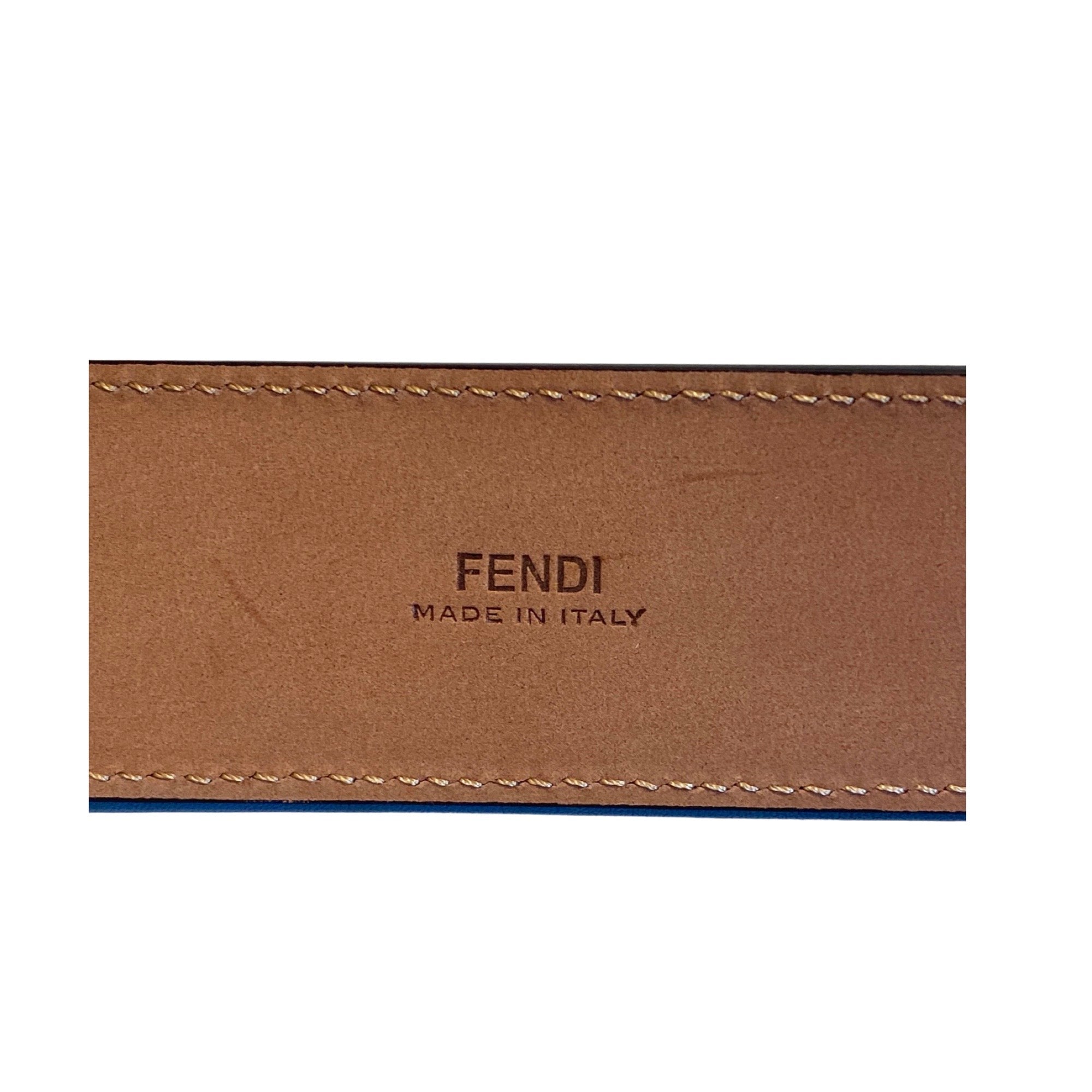 Fendi Black Smooth Calfskin Leather Belt 105