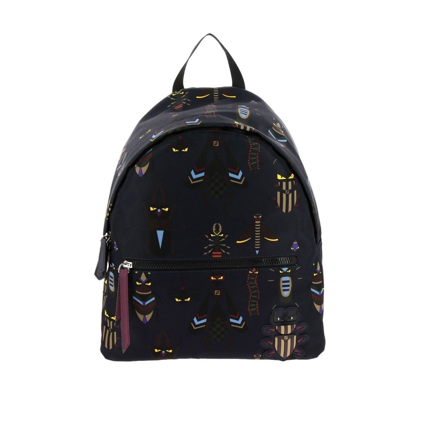 Fendi Super Bugs Navy Blue Nylon Backpack Bag