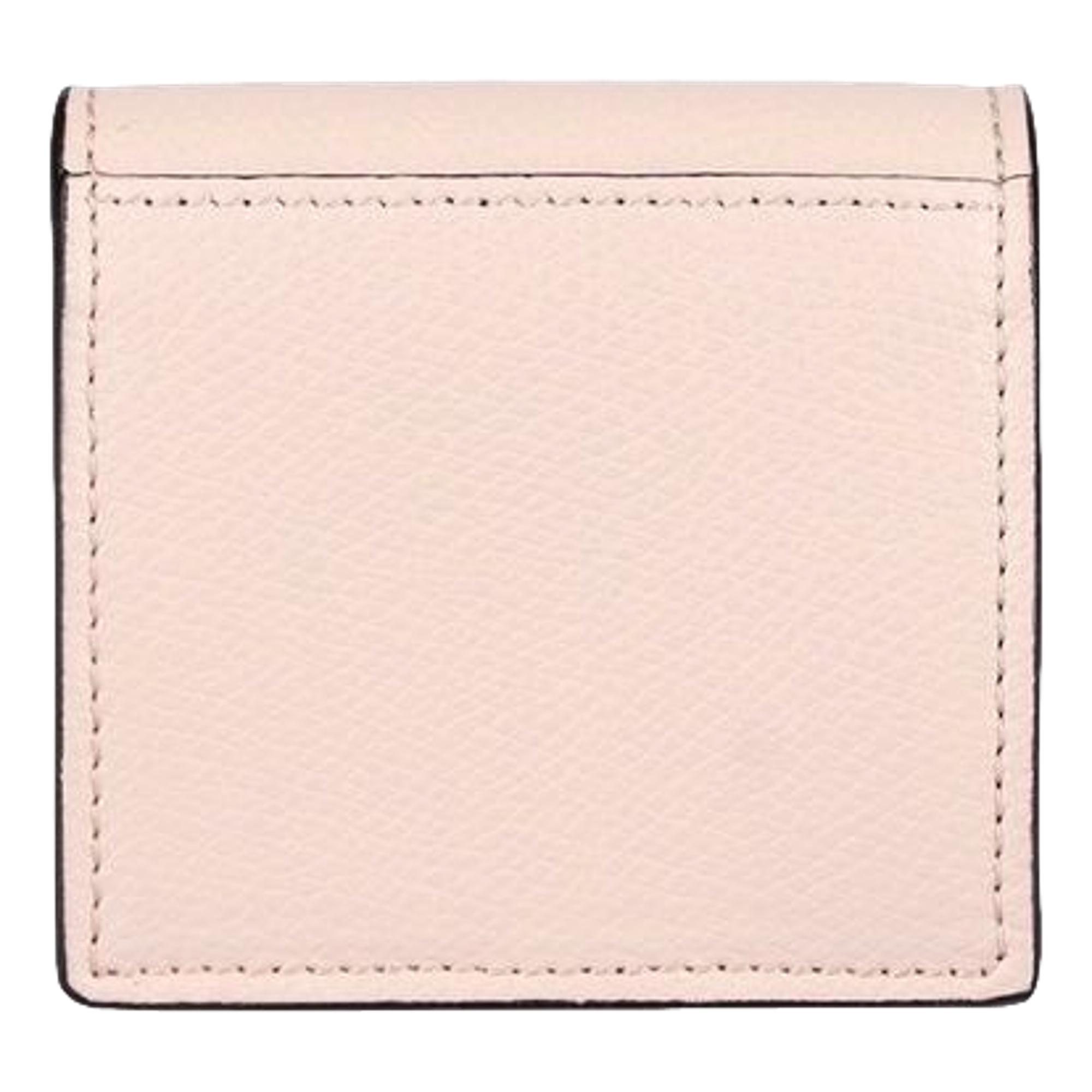 Fendi Calf Leather F Logo Poudre Pink Leather Coin Case