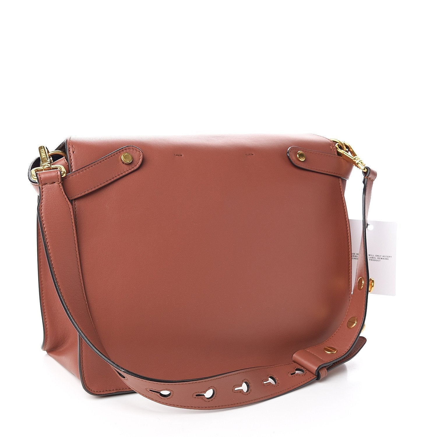 Fendi Kan U Rust Brown Calfskin Leather Large Shoulder Bag