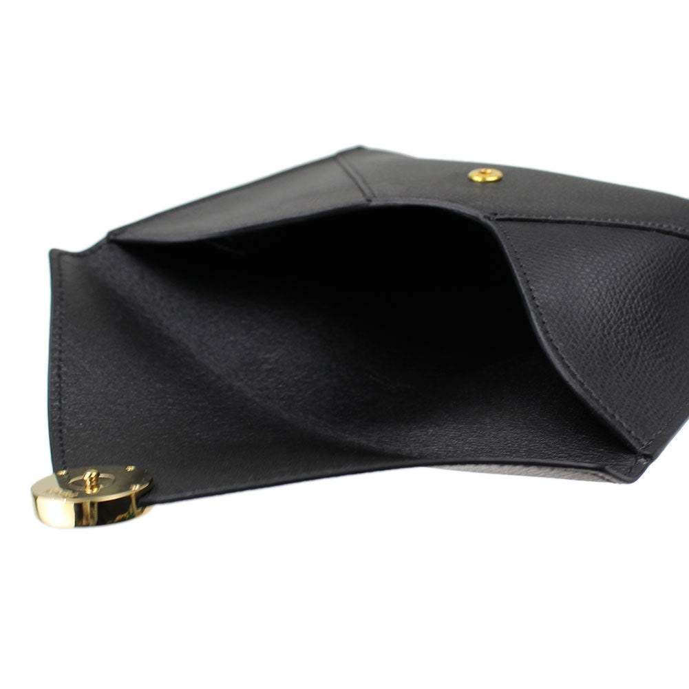 Fendi F is Fendi Black Pebbled Leather Flat Pouch