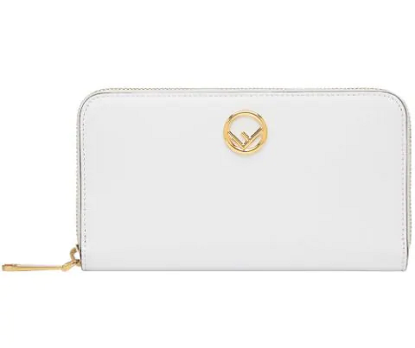 Fendi F Is Fendi White Calfskin Leather Zip Around Long Wallet