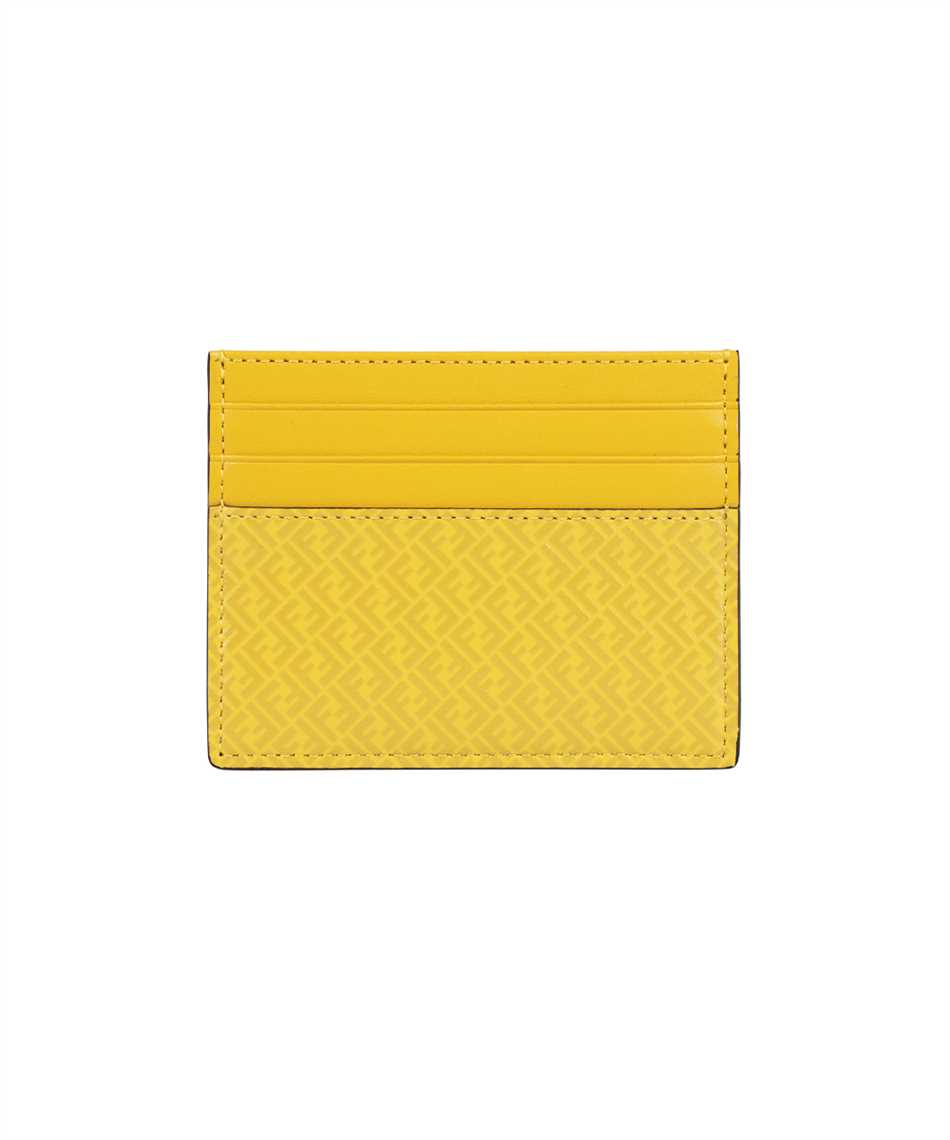 Fendi FF Logo Print Sunflower Yellow Leather Card Case