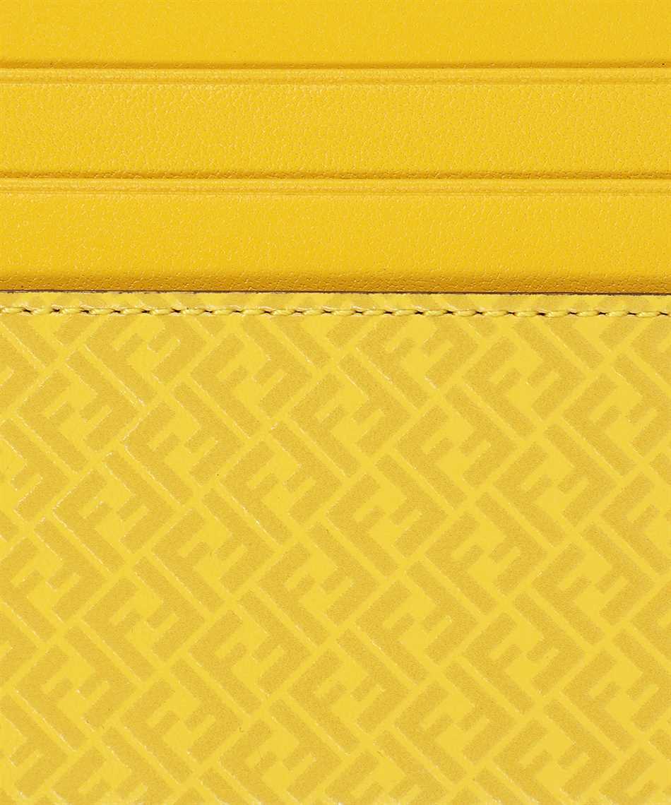 Fendi FF Logo Print Sunflower Yellow Leather Card Case