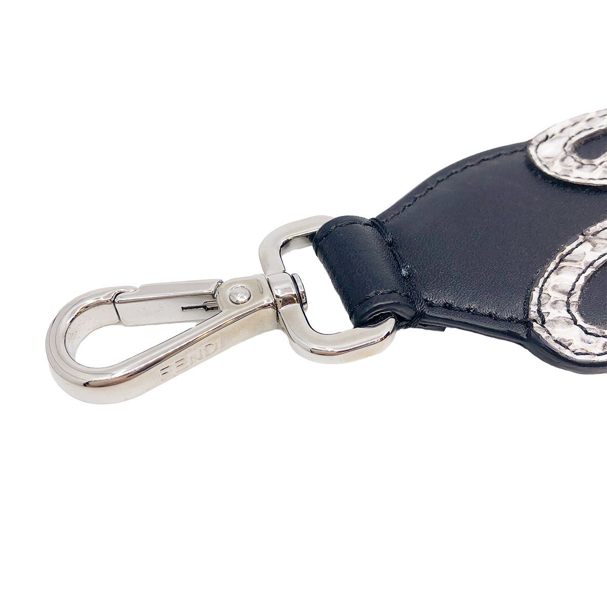 Fendi Mini Strap You Open Your Heart Cursive Black Leather