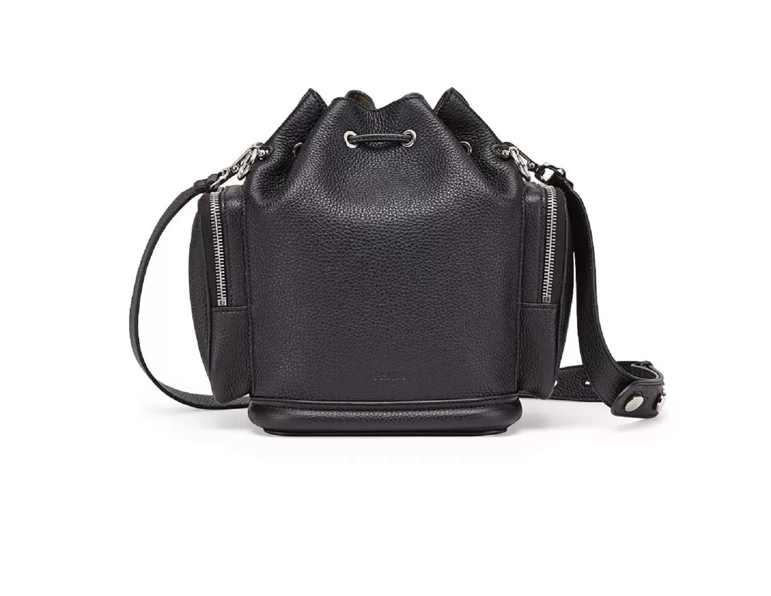 Fendi Mon Tresor Black Selleria Calfskin Leather Bucket Bag