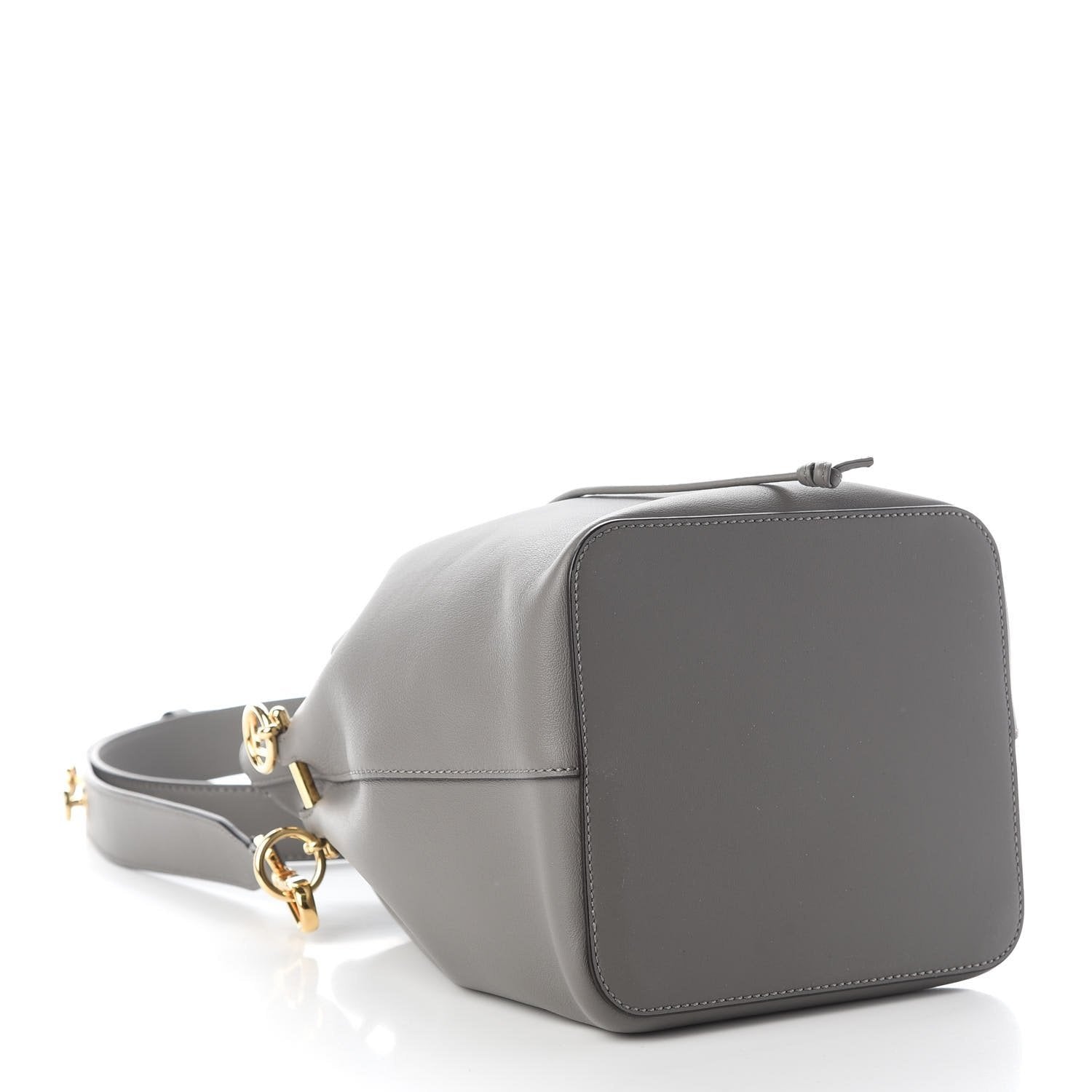 Fendi Mon Tresor Grey Calfskin Leather Bucket Bag