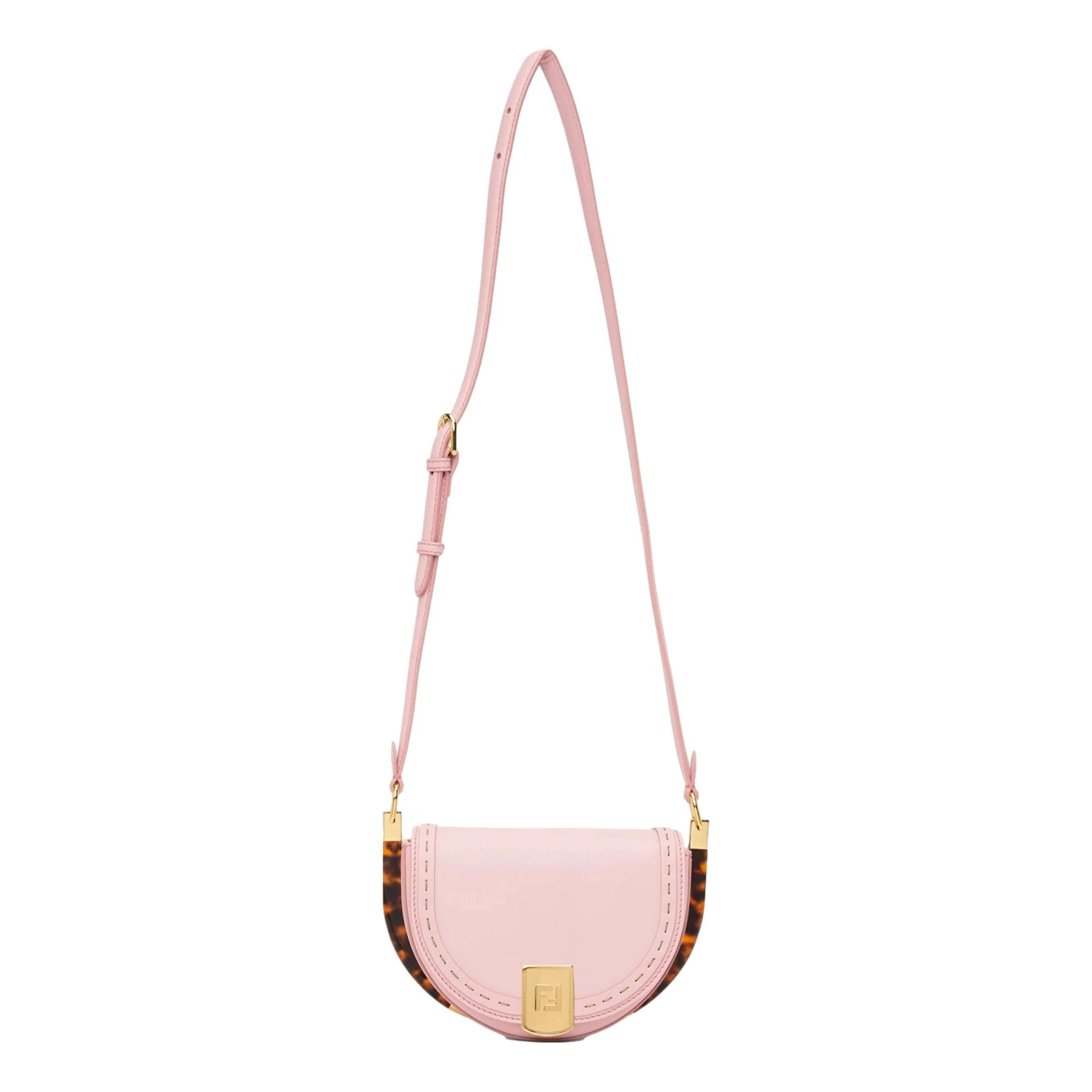 Fendi Moonlight Lavanda Pink Leather Satchel Crossbody Bag