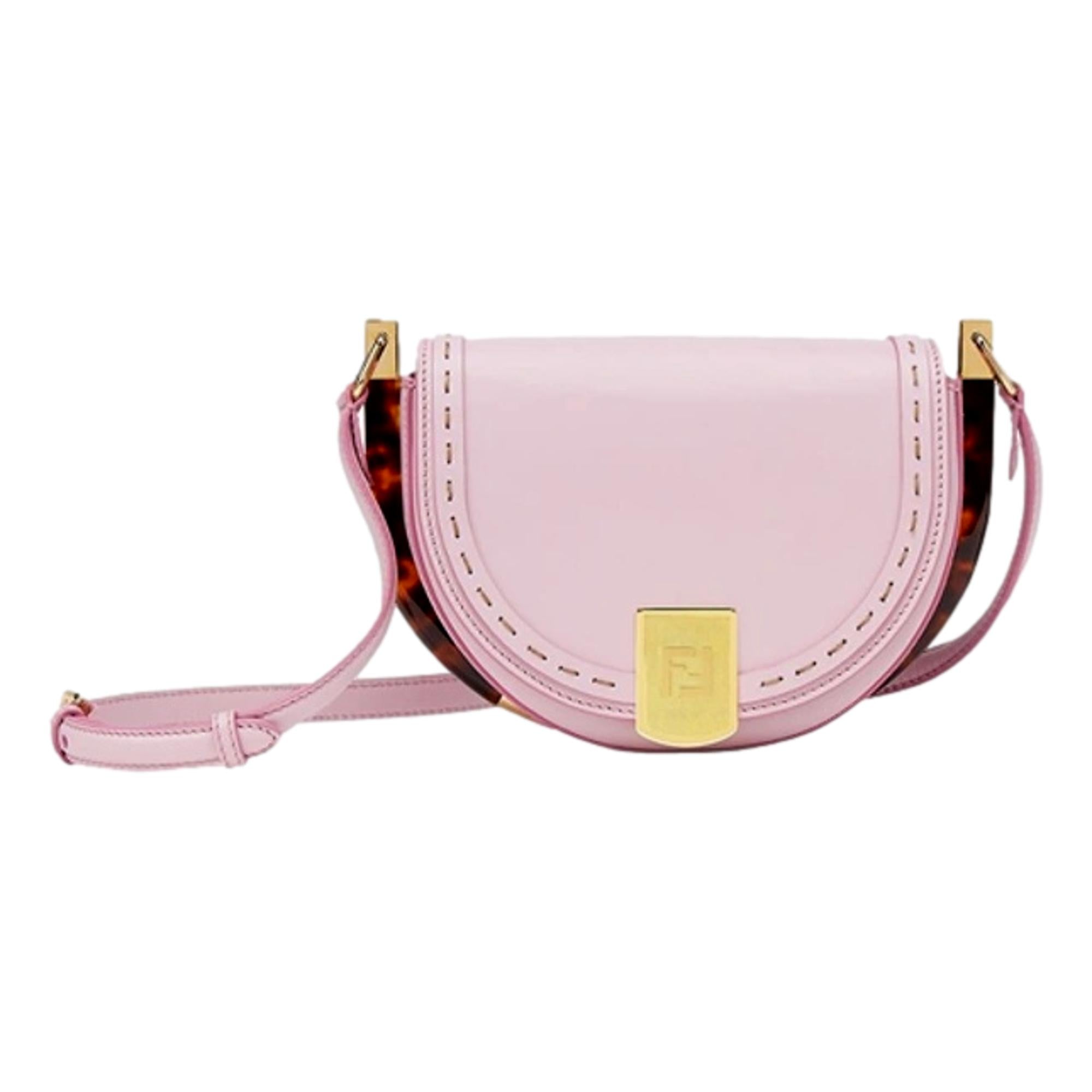 Fendi Moonlight Lavanda Pink Leather Satchel Crossbody Bag