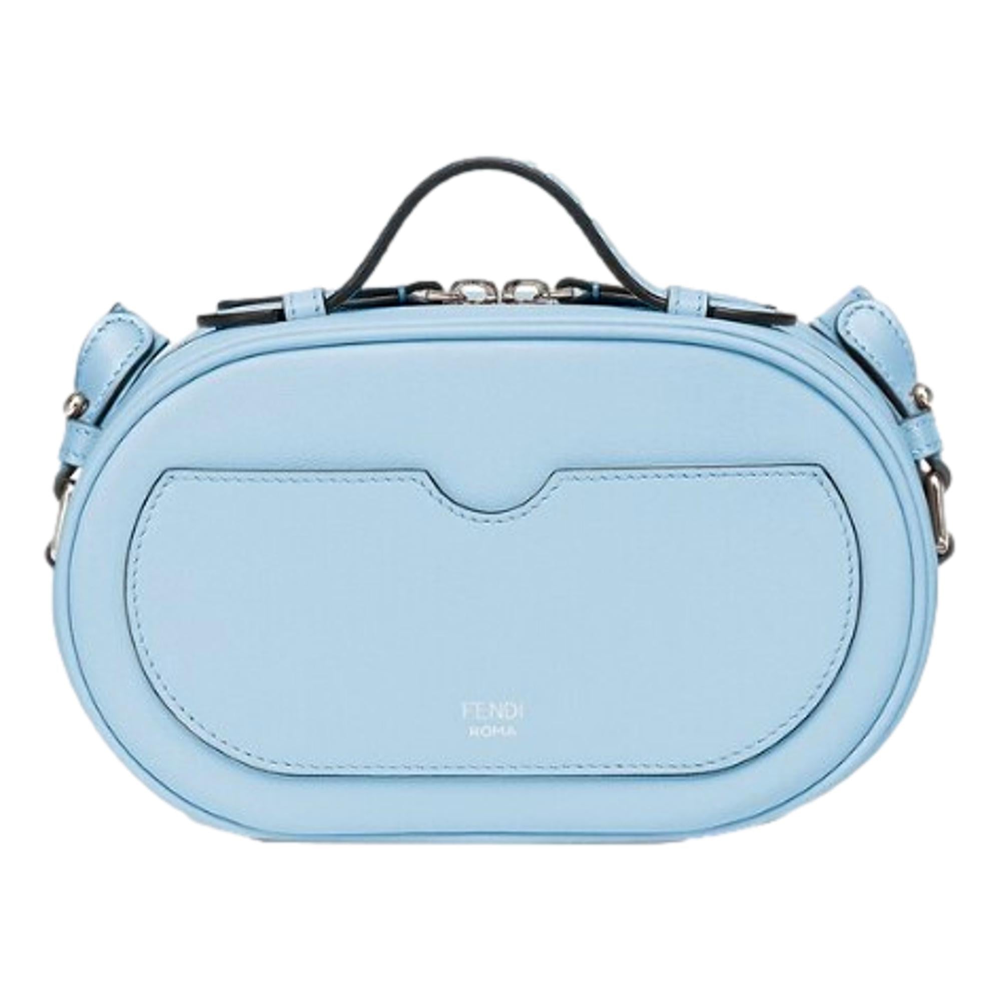 Fendi O'Lock Baby Blue Leather Mini Crossbody Bag