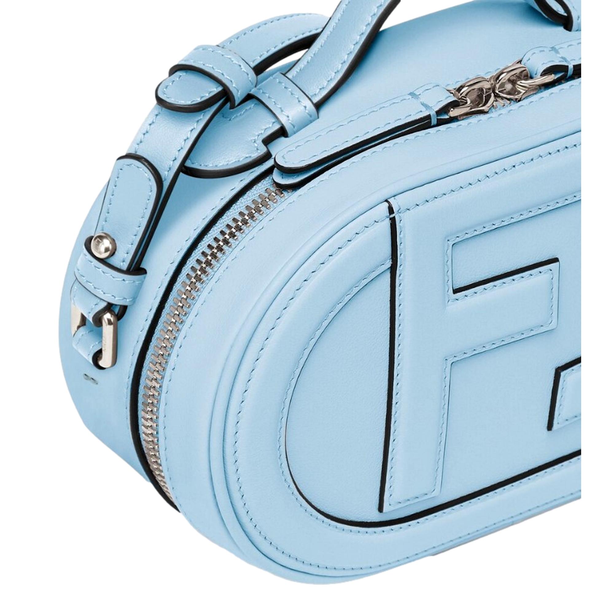 Fendi O'Lock Baby Blue Leather Mini Crossbody Bag