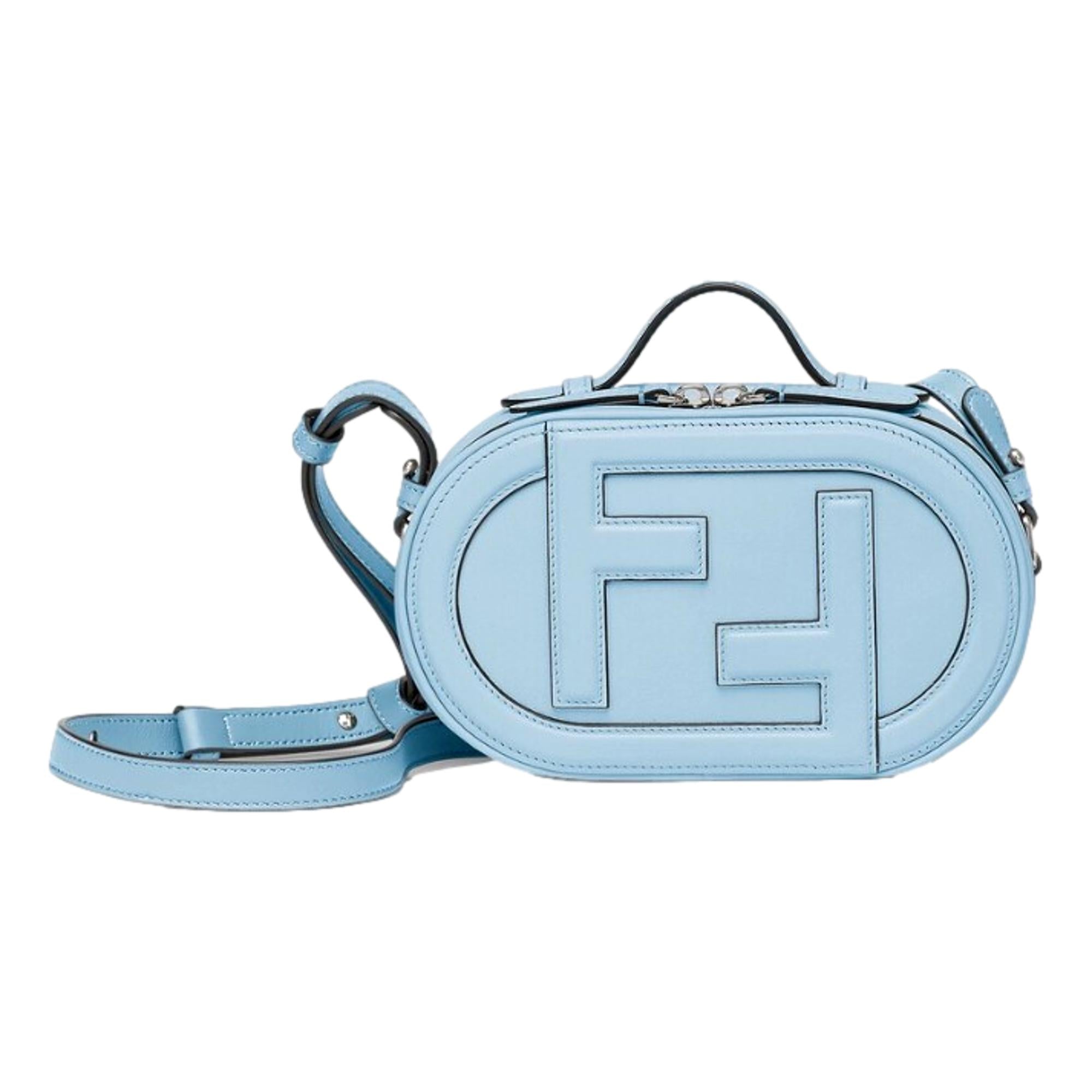 Fendi O'Lock Baby Blue Leather Mini Crossbody Bag