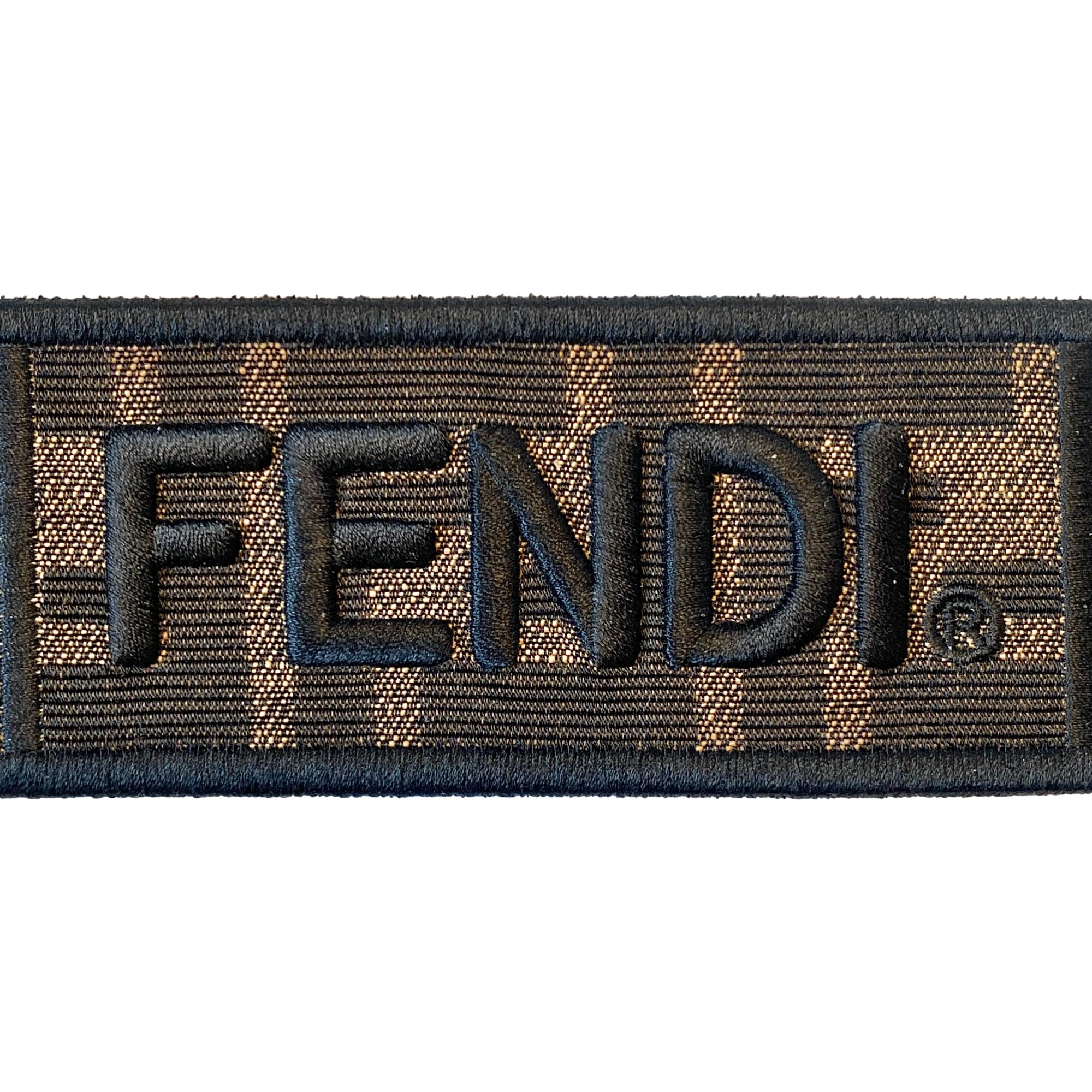 Fendi Roma Amor Embroidered Zucca Canvas Brown Mini Strap