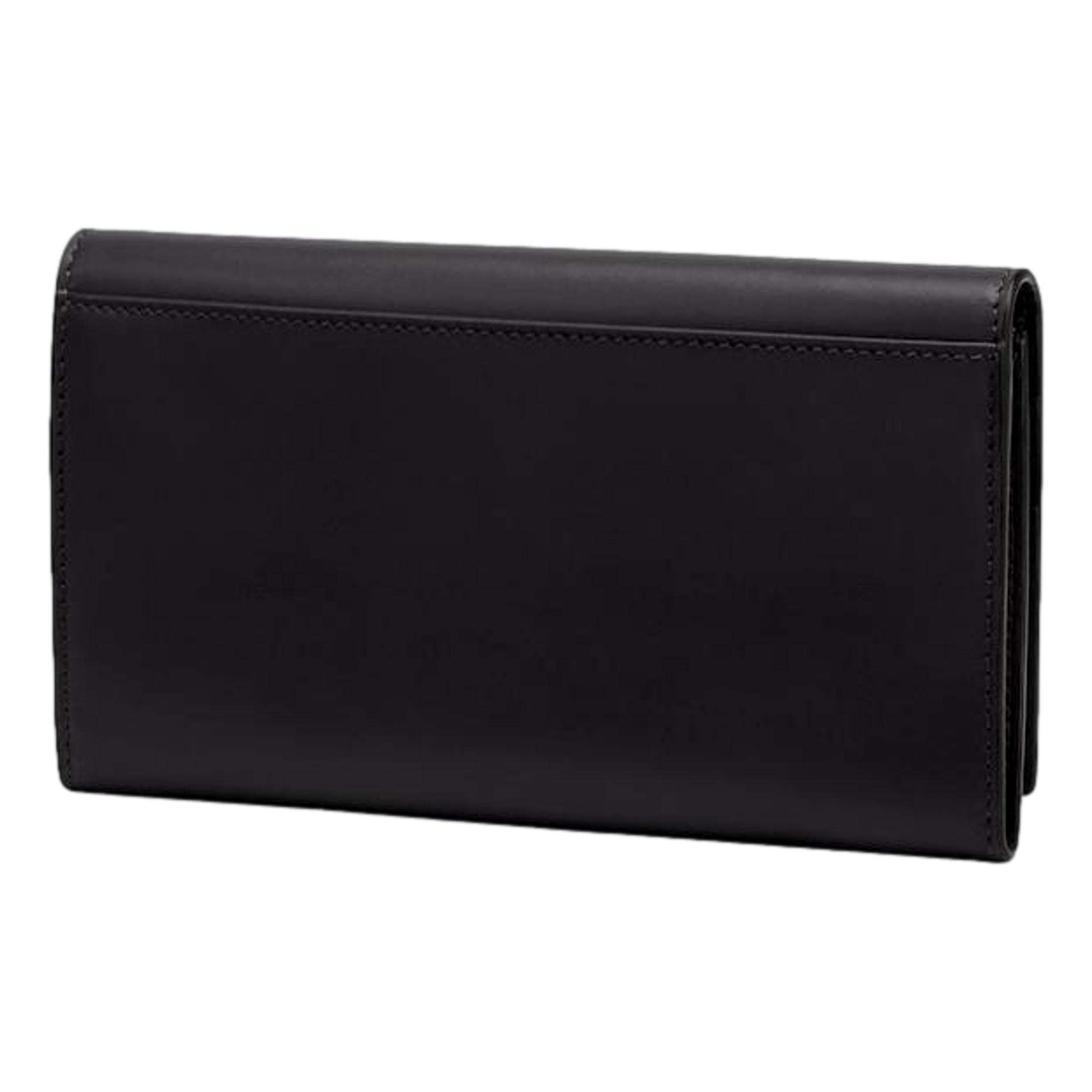 Fendi Roma Black Calfskin Leather Folded Continental Wallet