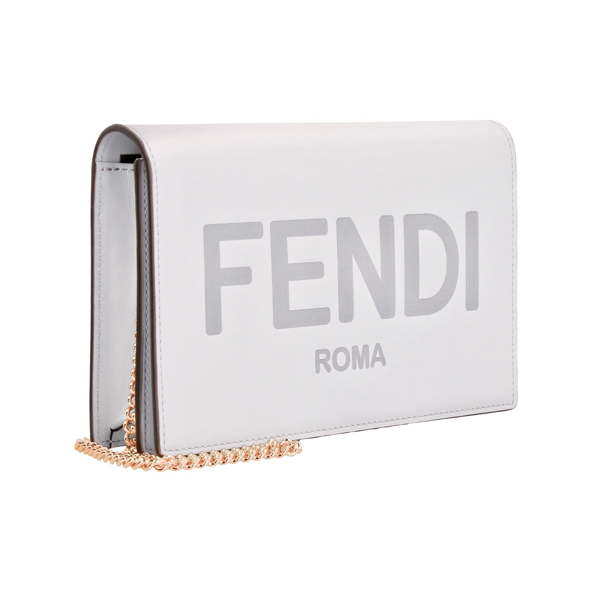 Fendi Roma Ghiaia Smooth Calf Leather Chain Wallet