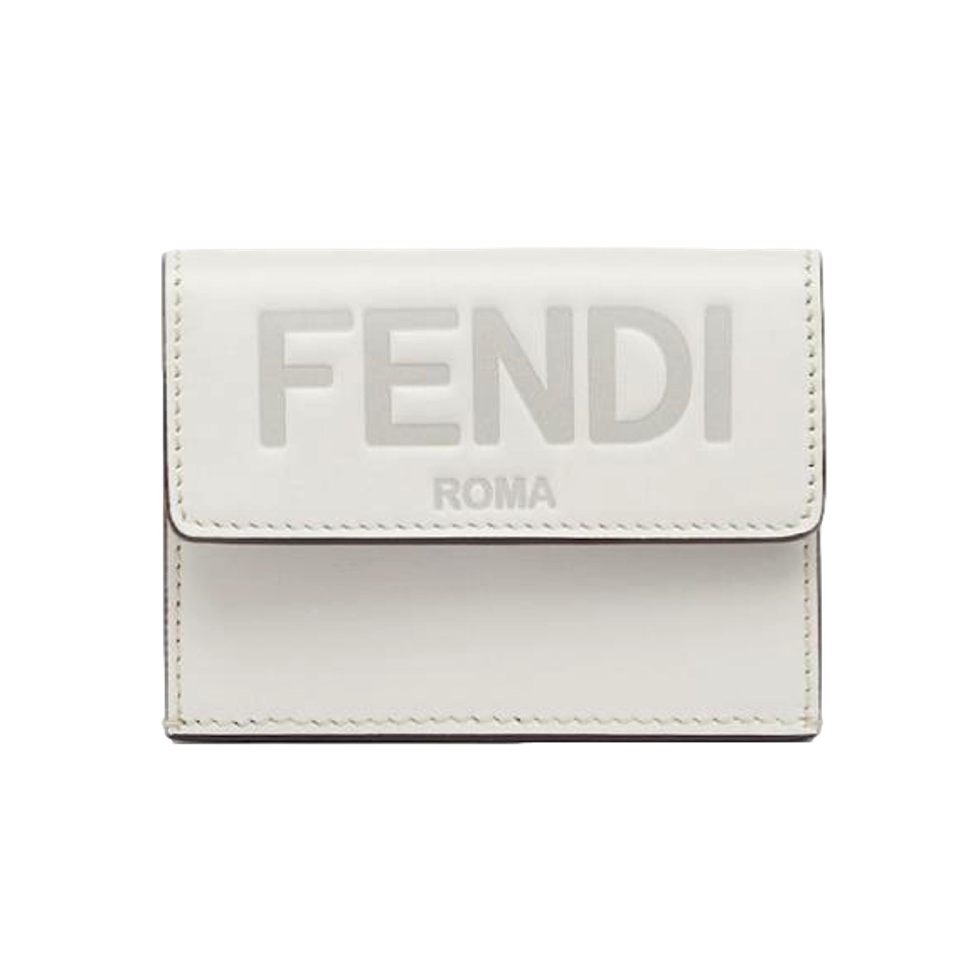 Fendi Roma Ghiaia Smooth Calf Leather Small Trifold Wallet