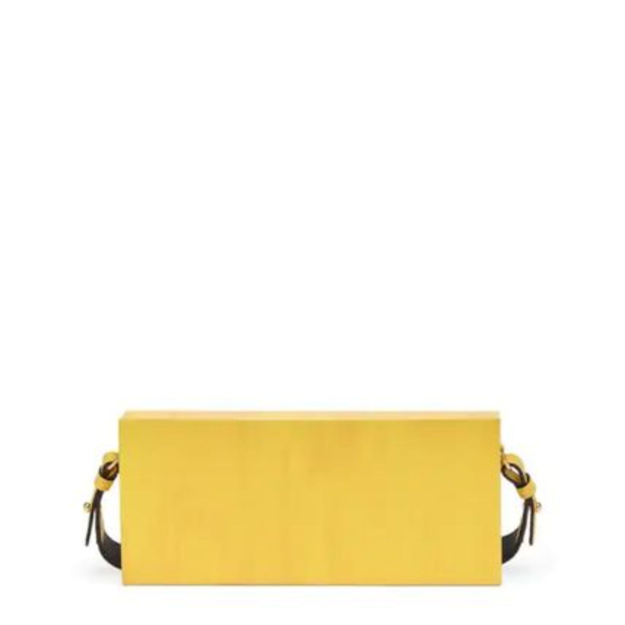 Fendi Roma Horizontal Box Yellow Leather Shoulder Bag