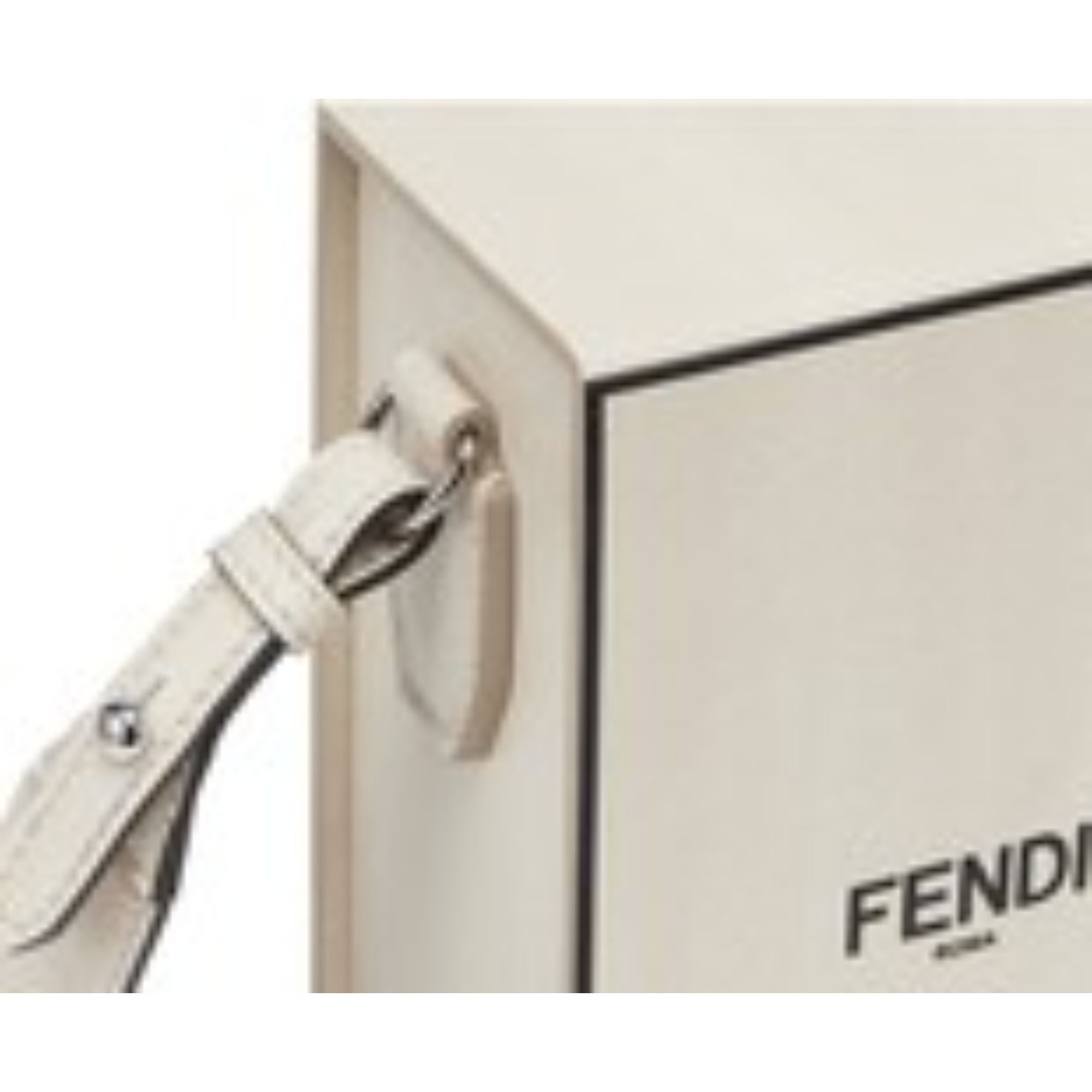 Fendi Roma Vertical Box Grey Leather Shoulder Bag