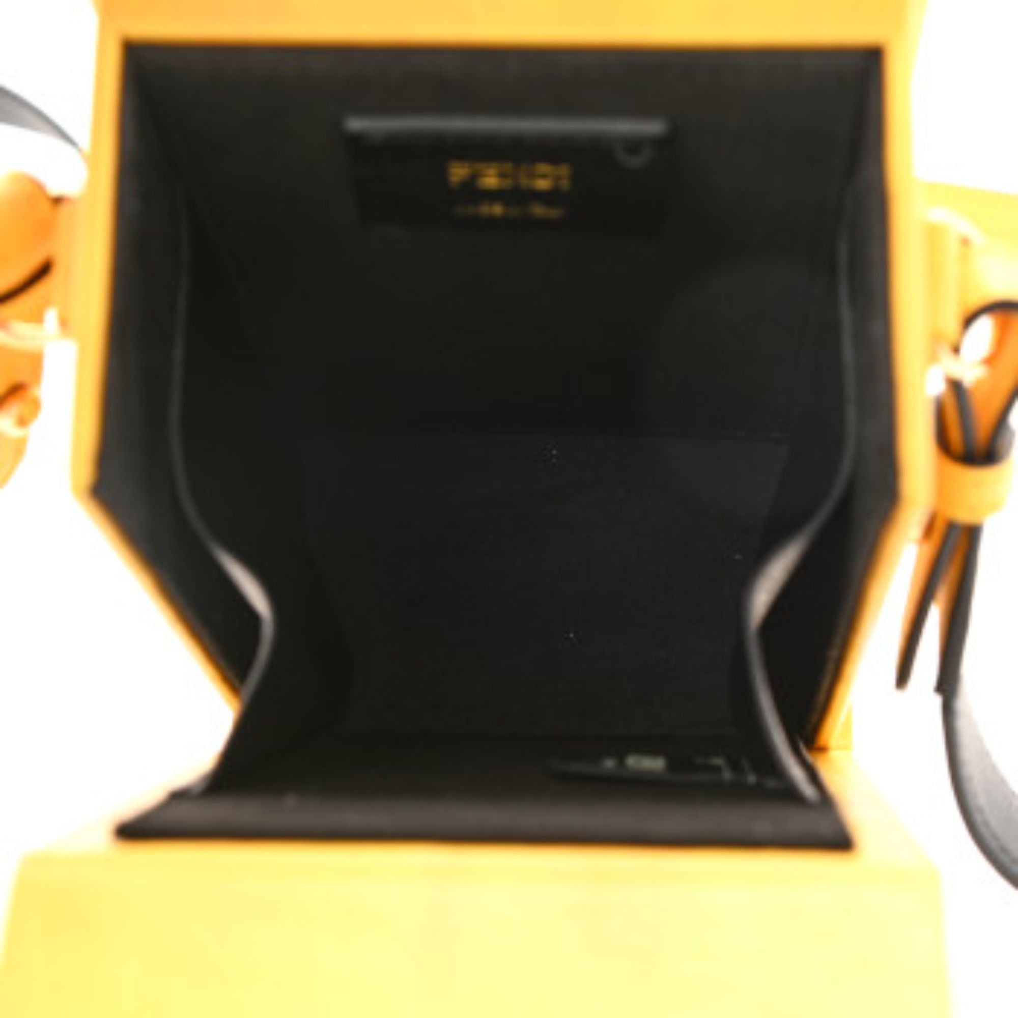 Fendi Roma Vertical Box Yellow Leather Shoulder Bag