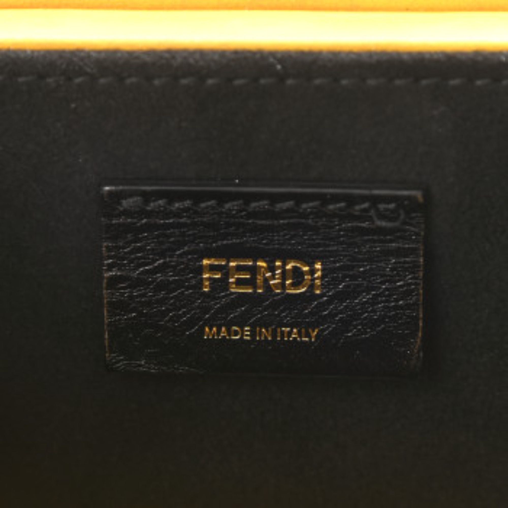 Fendi Roma Vertical Box Yellow Leather Shoulder Bag