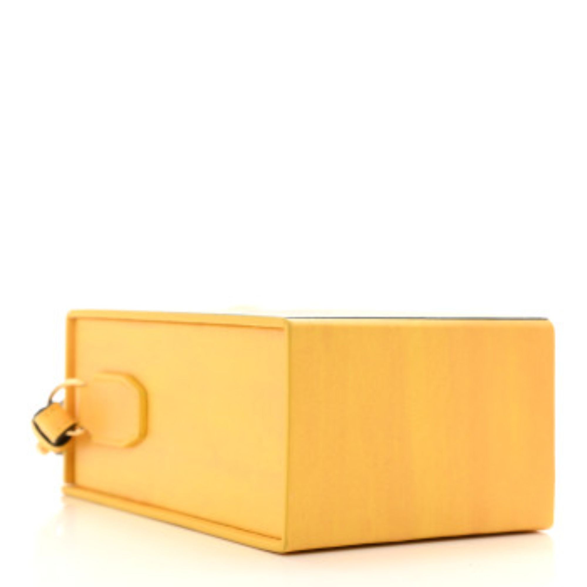 Fendi Roma Vertical Box Yellow Leather Shoulder Bag