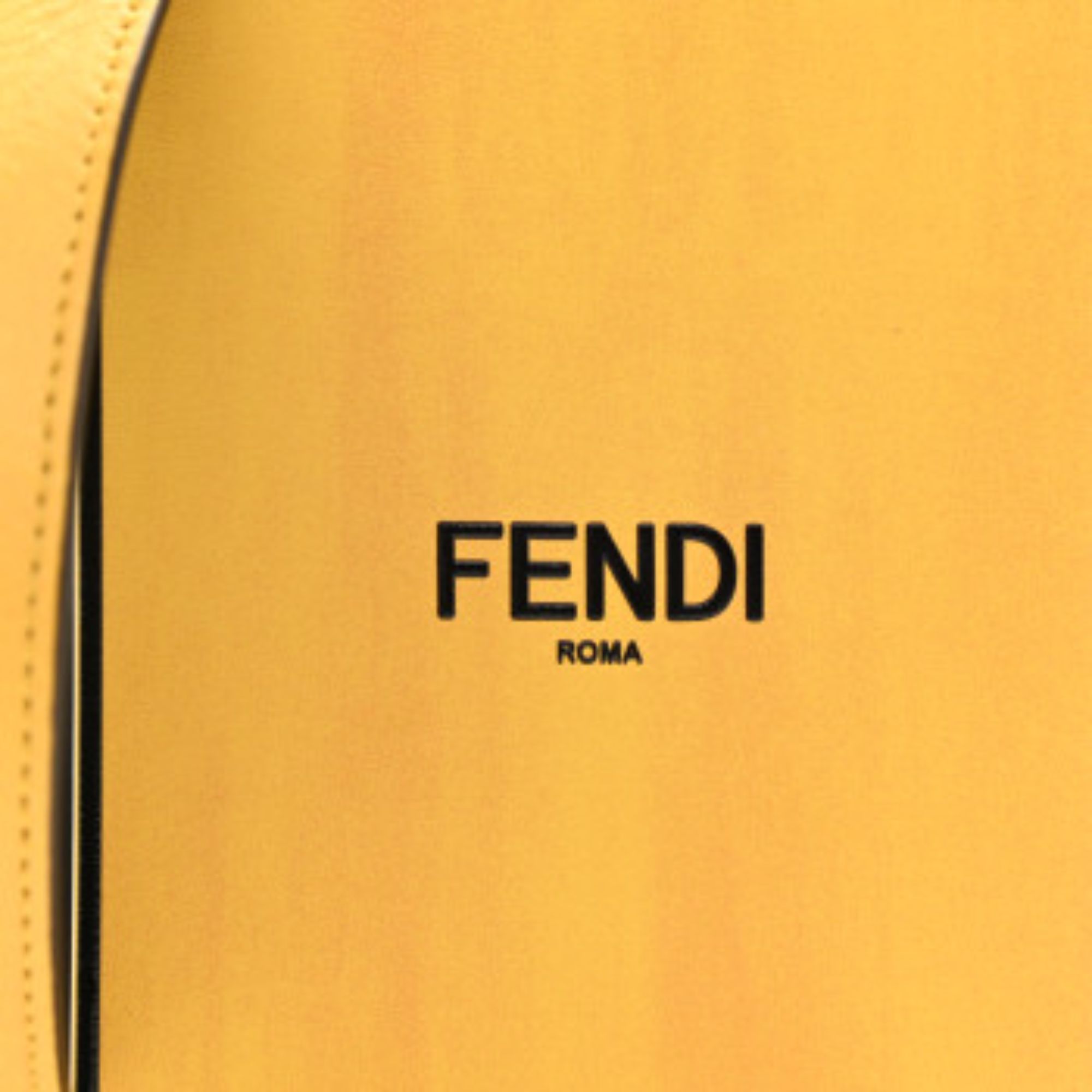 Fendi Roma Vertical Box Yellow Leather Shoulder Bag