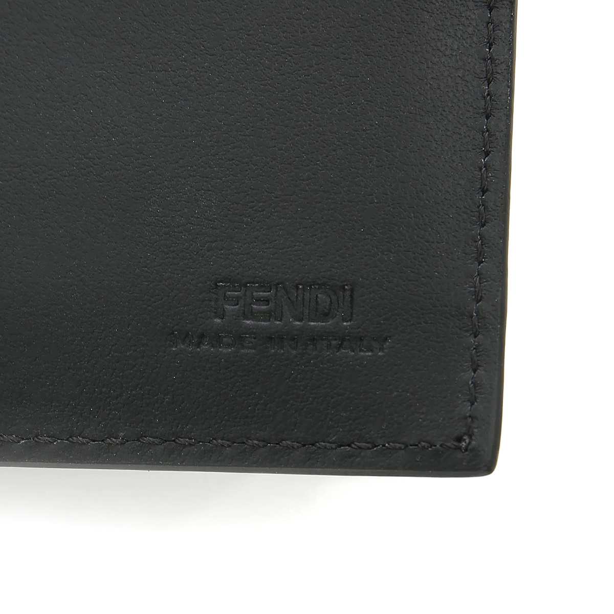 Fendi See You Bugs Black Smooth Calf Leather Money Clip Bifold