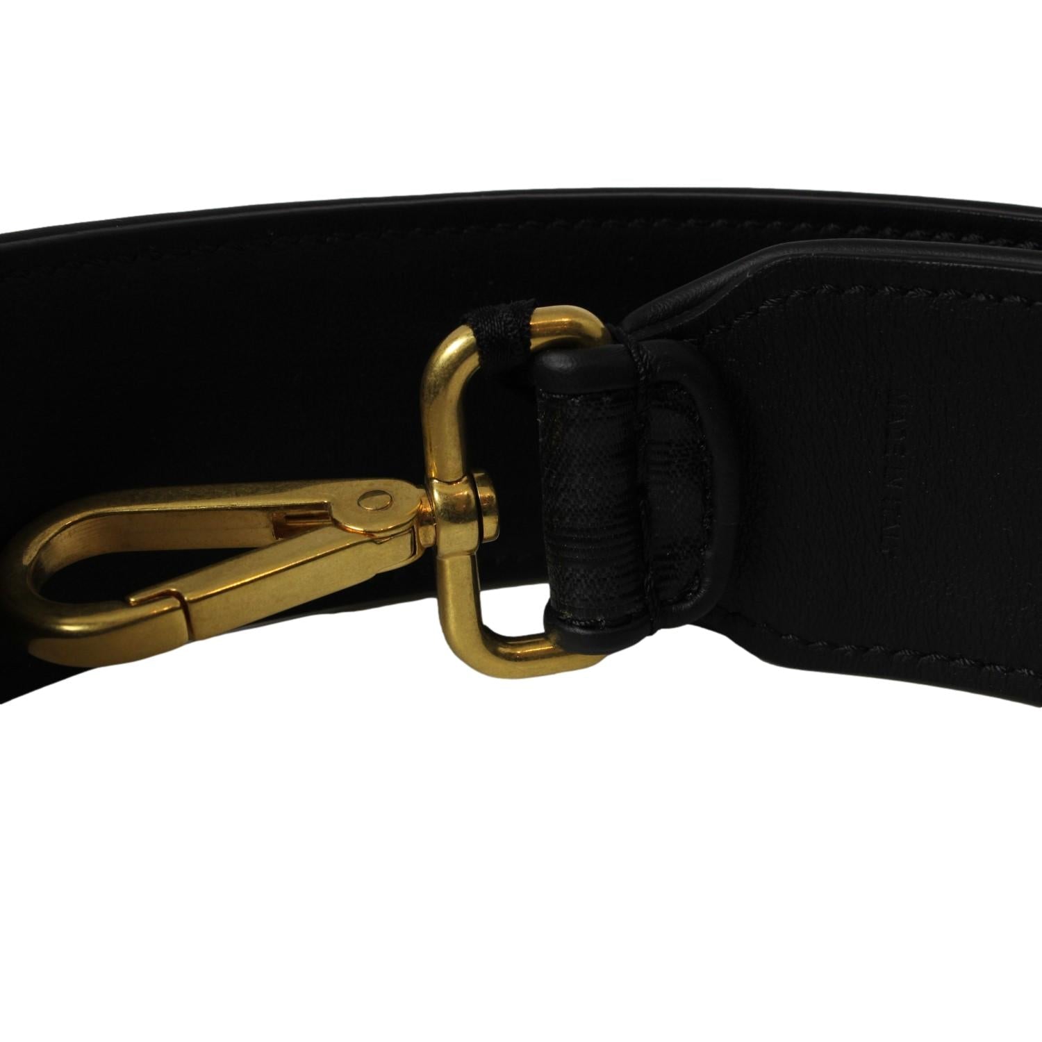 Fendi Strap You Black Glazed Fabric FF Zucca Shoulder Strap