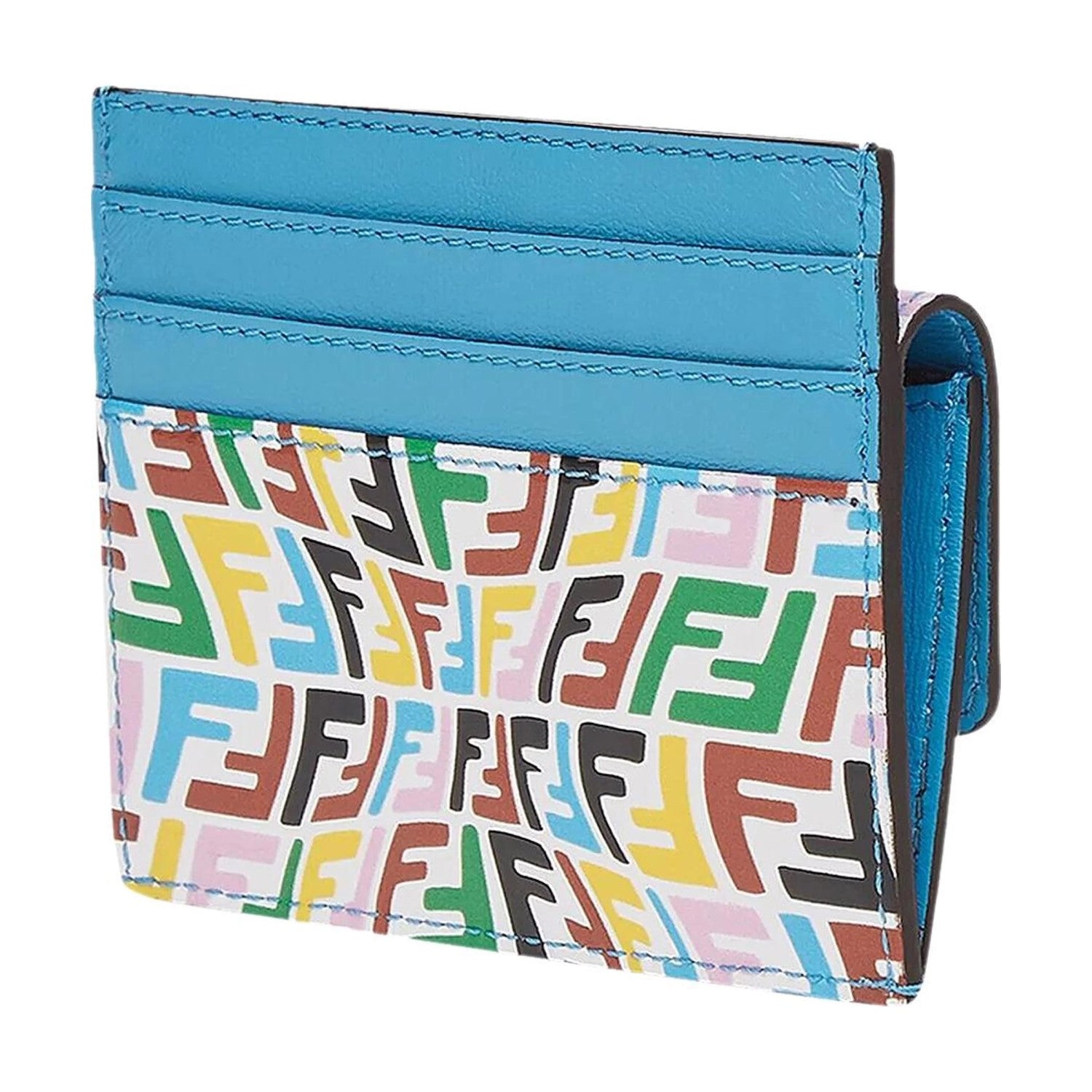 Fendi Vertigo Baguette Multicolor Leather Card Holder Wallet