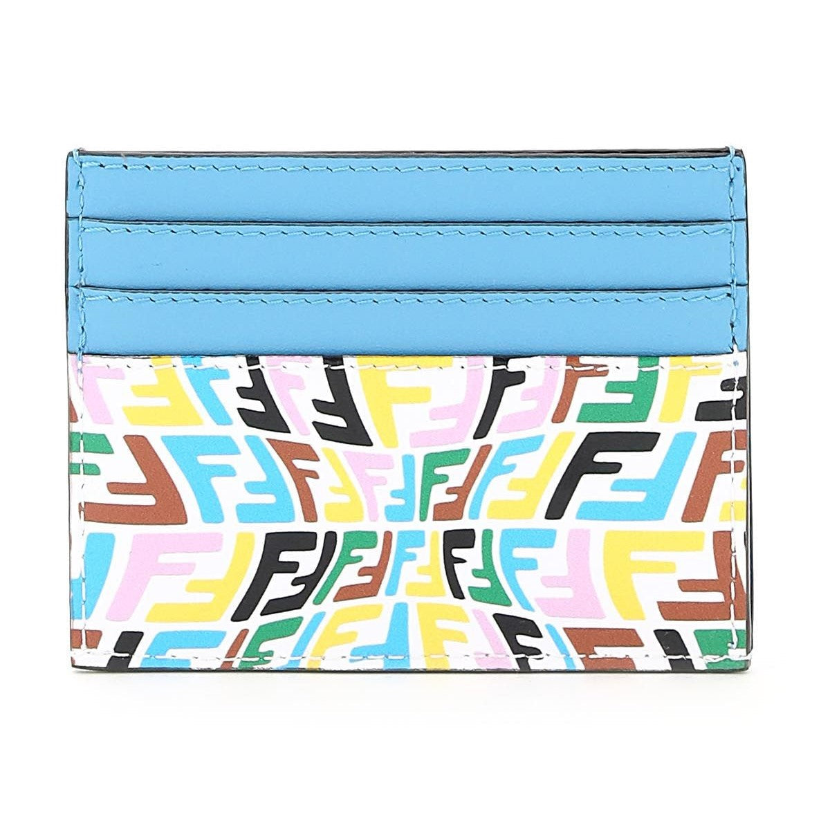 Fendi Vertigo Baguette Multicolor Leather Card Holder Wallet